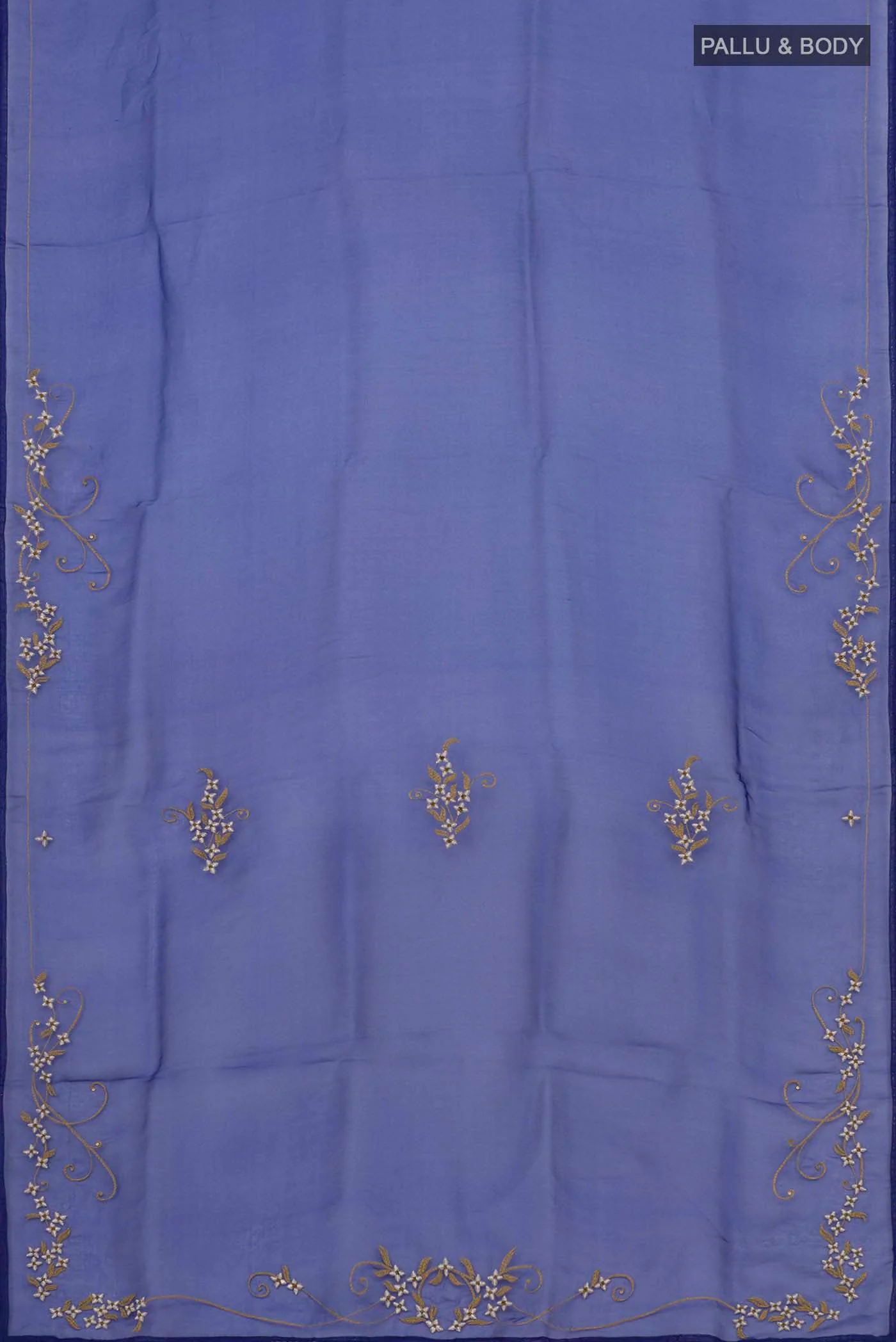 Mahira-Blue Organza Silk Saree - Image 7