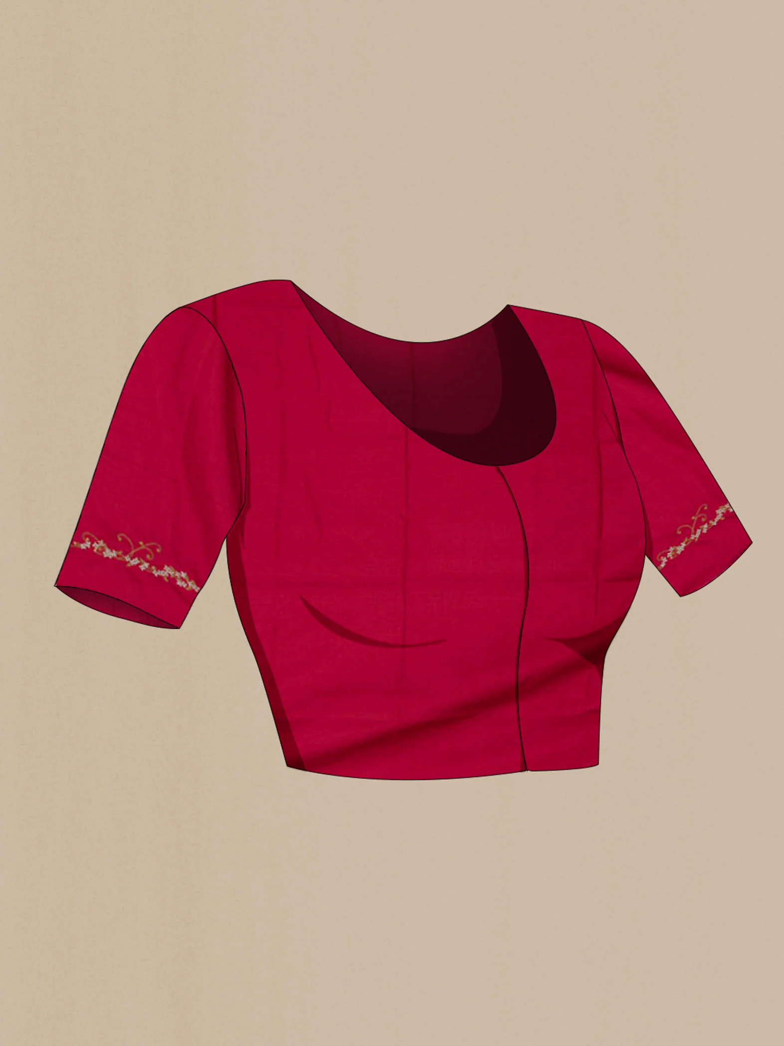 Mahira-Red Organza Silk Saree - Image 6