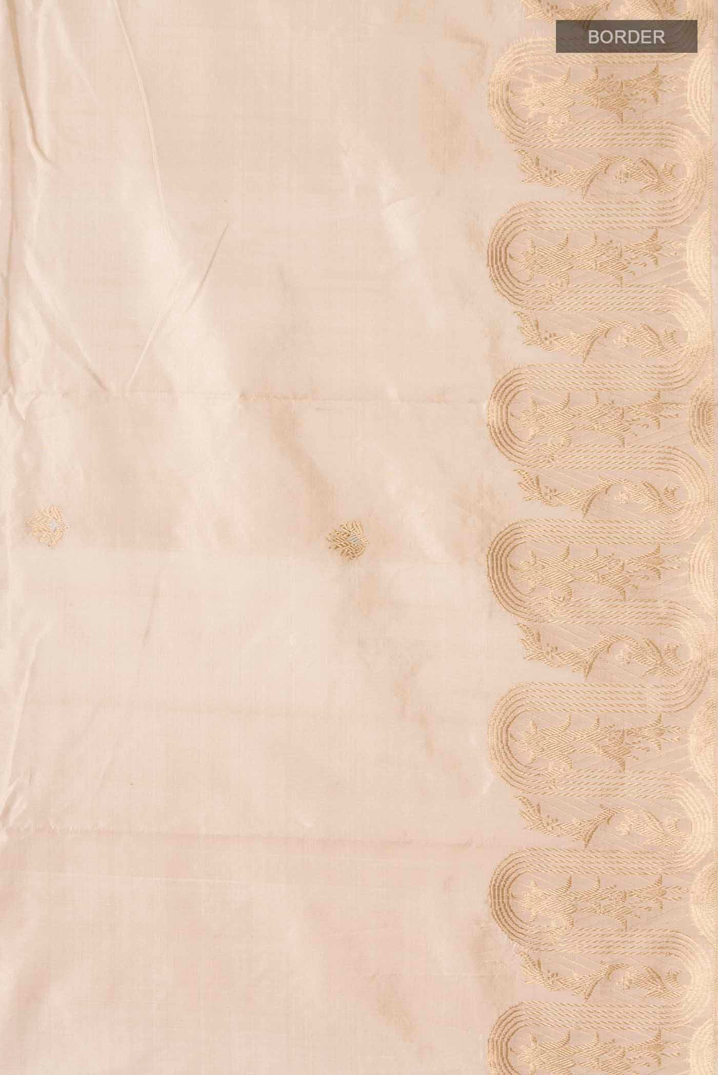 Mandhara-Beige Banarasi Katan Silk Saree - Image 4