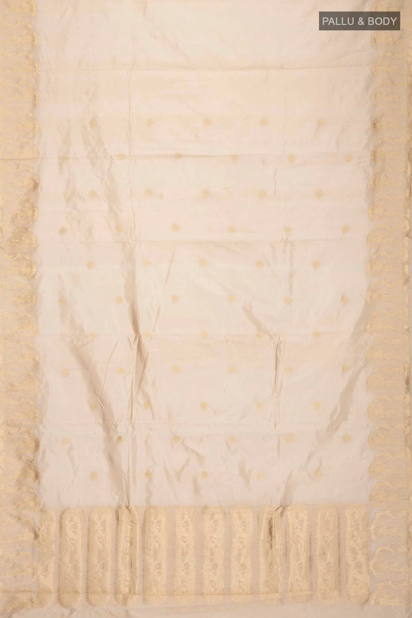 Mandhara-Beige Banarasi Katan Silk Saree - Image 5
