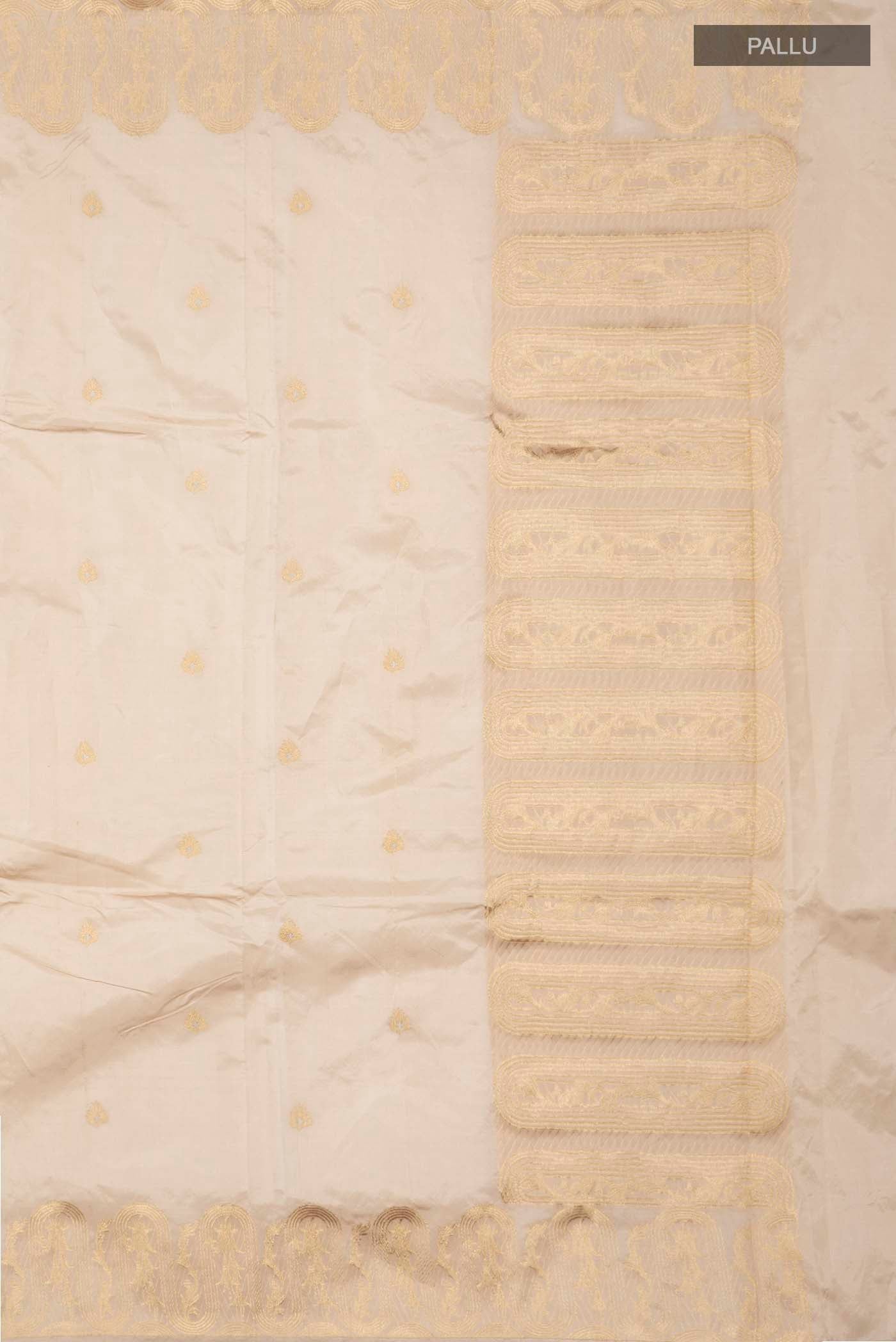 Mandhara-Beige Banarasi Katan Silk Saree - Image 6