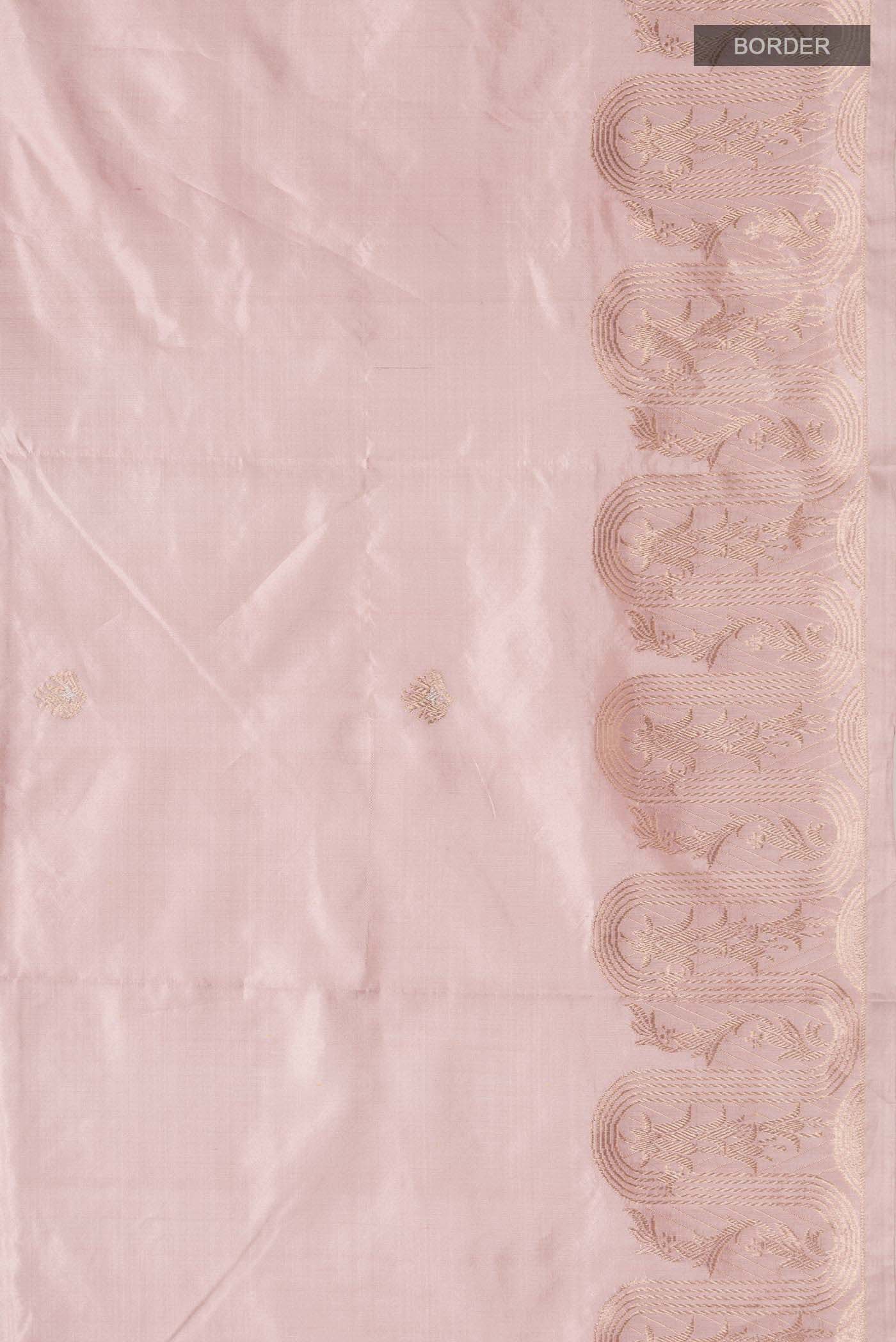 Mandhara-Dusty Pink Banarasi Katan Silk Saree - Image 4