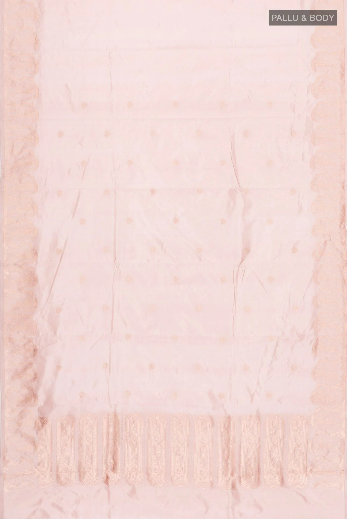 Mandhara-Rose Gold Banarasi Katan Silk Saree - Image 5