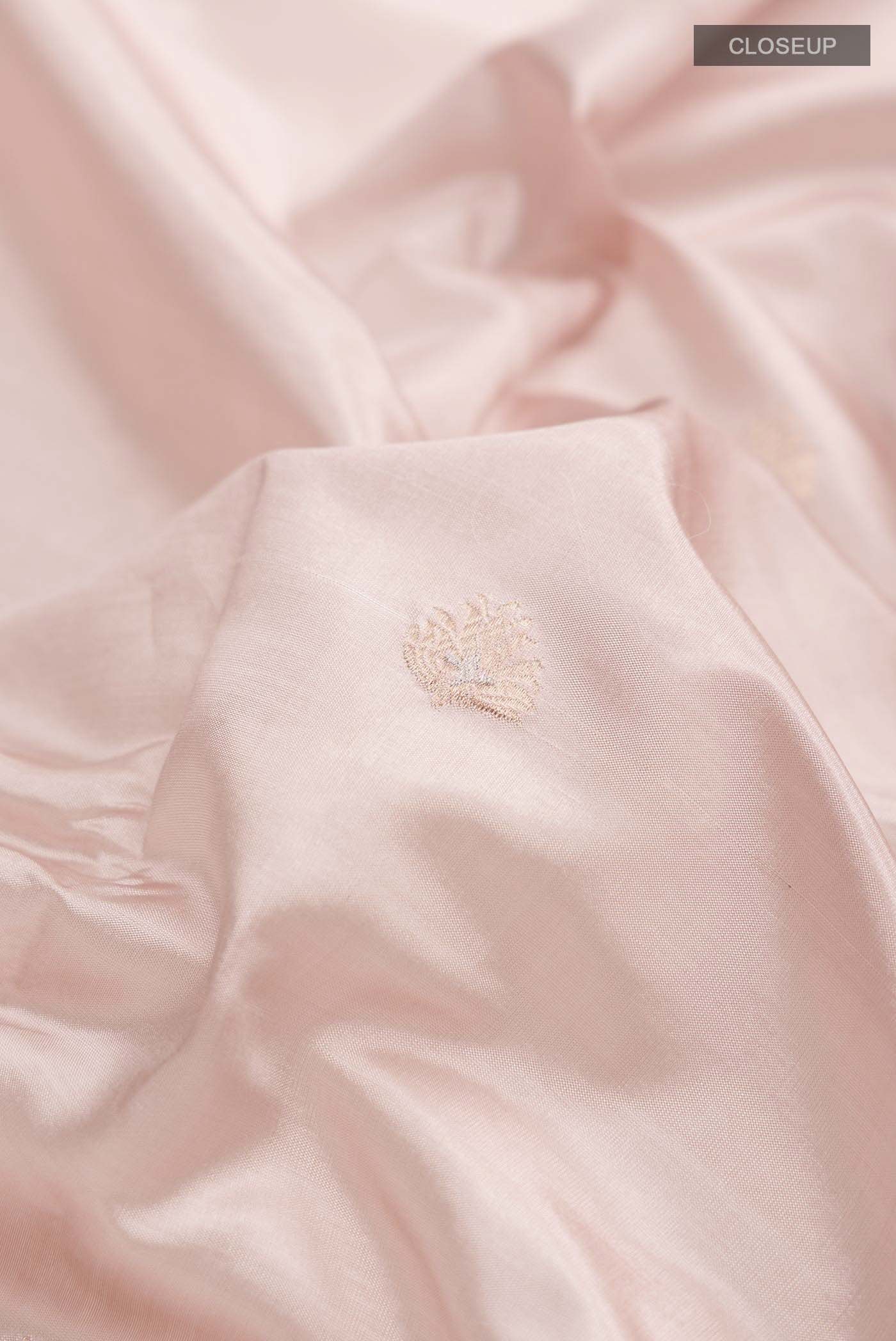 Mandhara-Rose Gold Banarasi Katan Silk Saree - Image 7