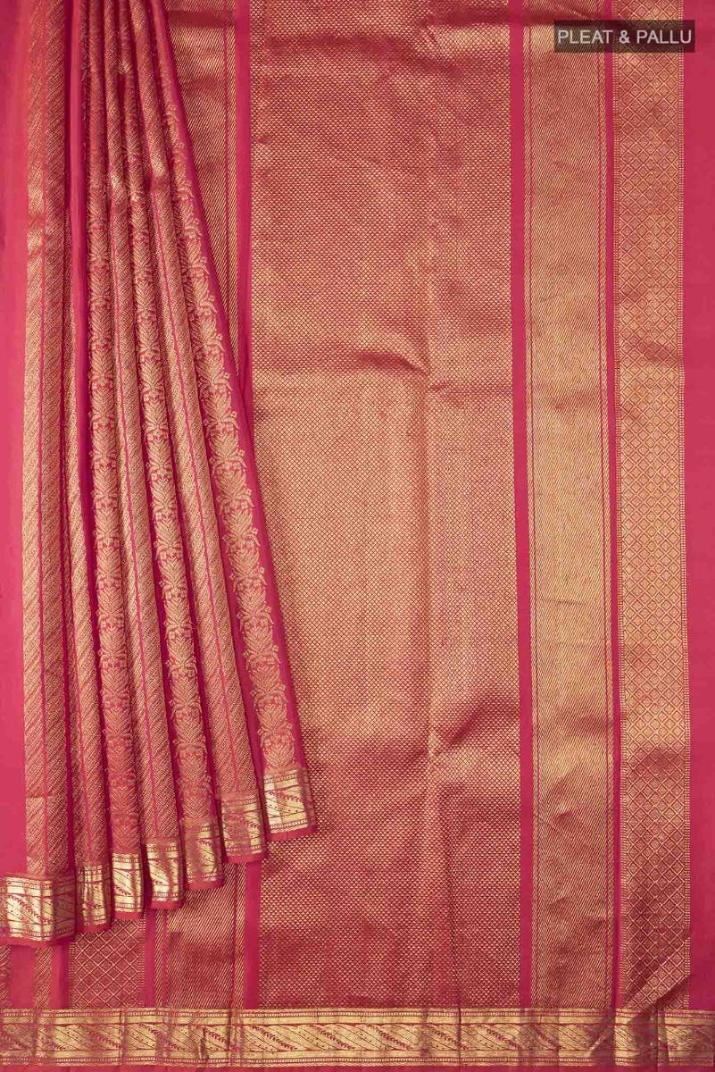 Mangalam-Pink Kanchipuram Silk Saree - Image 8