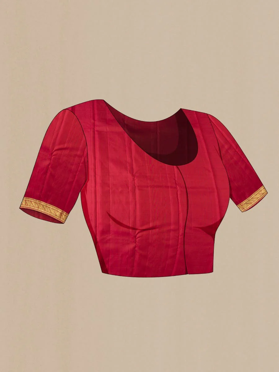 Mangalam-Red Kanchipuram Silk Saree - Image 10