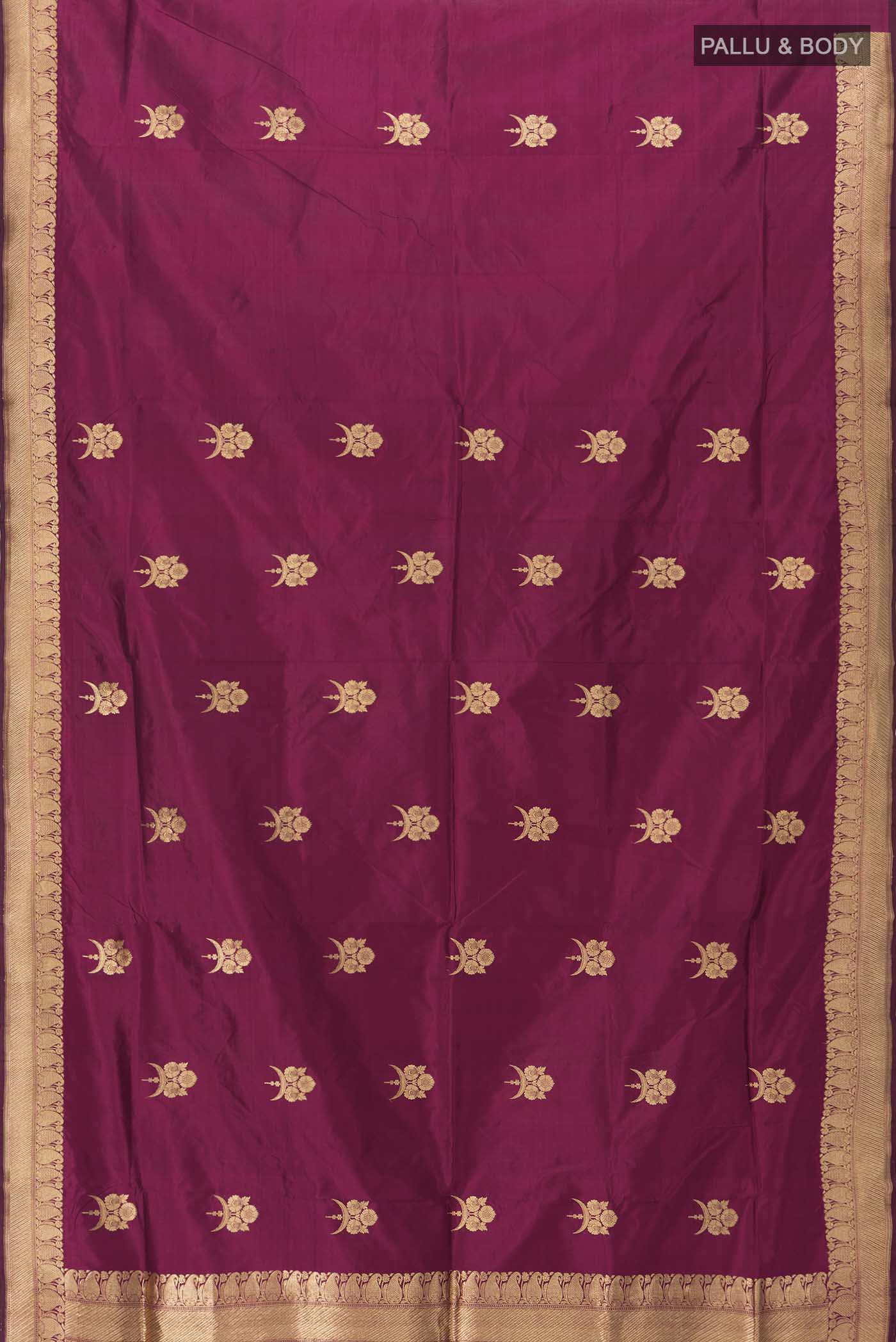Maroon Banarasi Katan Silk Saree - Image 5