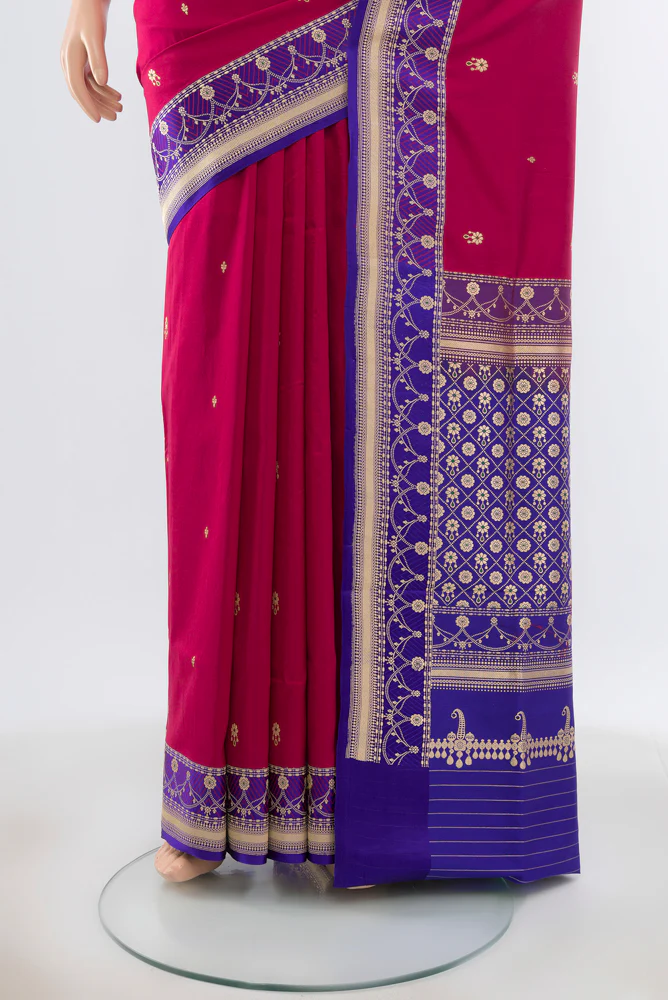 Rani Pink Banarasi Silk Saree - Image 3