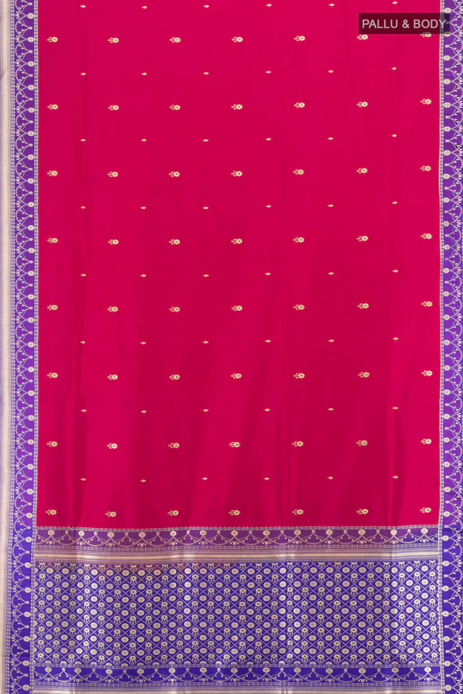 Rani Pink Banarasi Silk Saree - Image 5