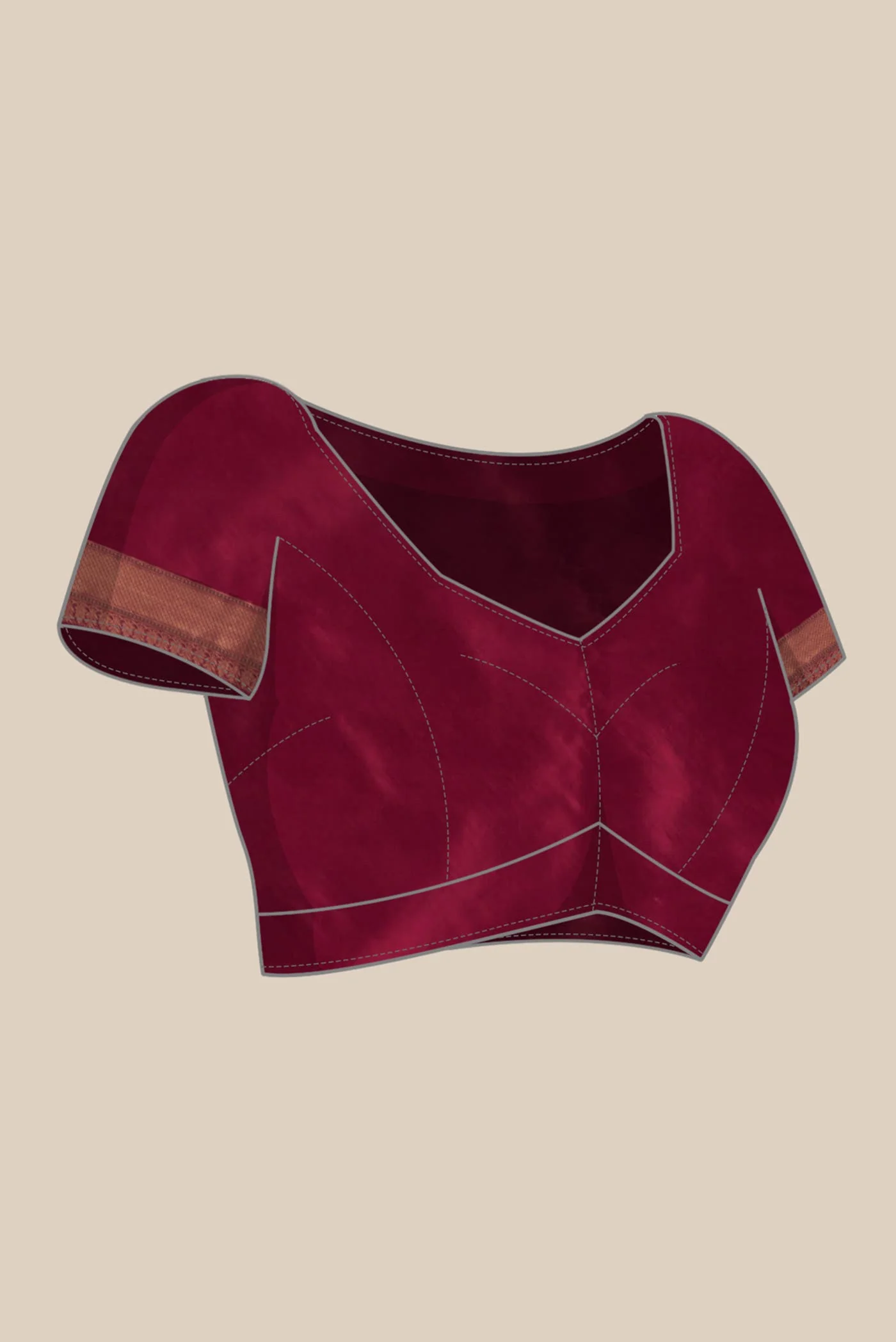 Maroon Banarasi Silk Saree - Image 6