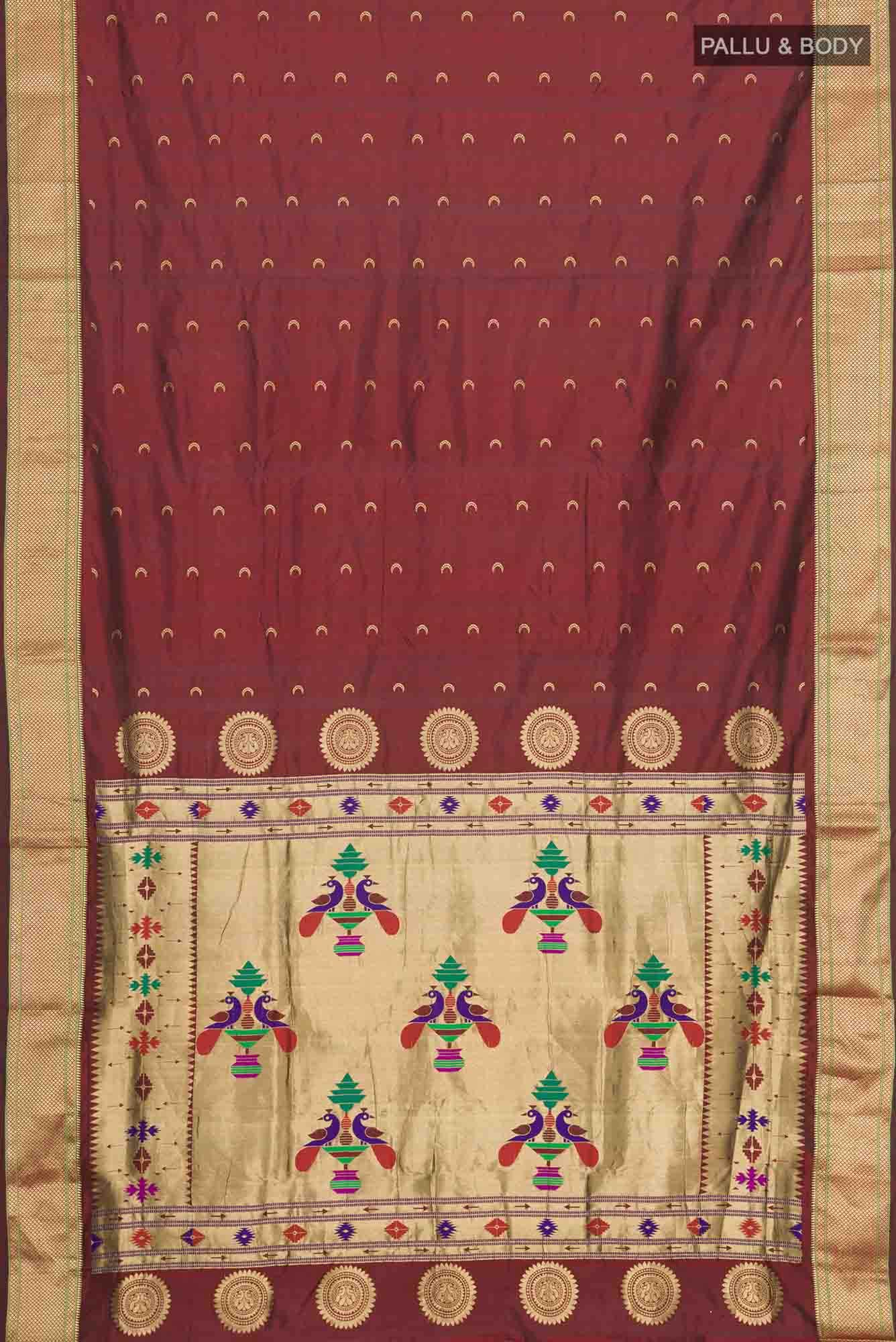 Maroon Bangalore Silk Saree - Image 2