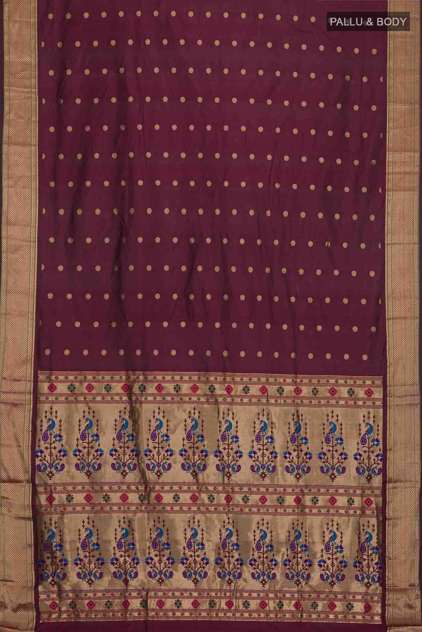 Maroon Bangalore Silk Saree - Image 2