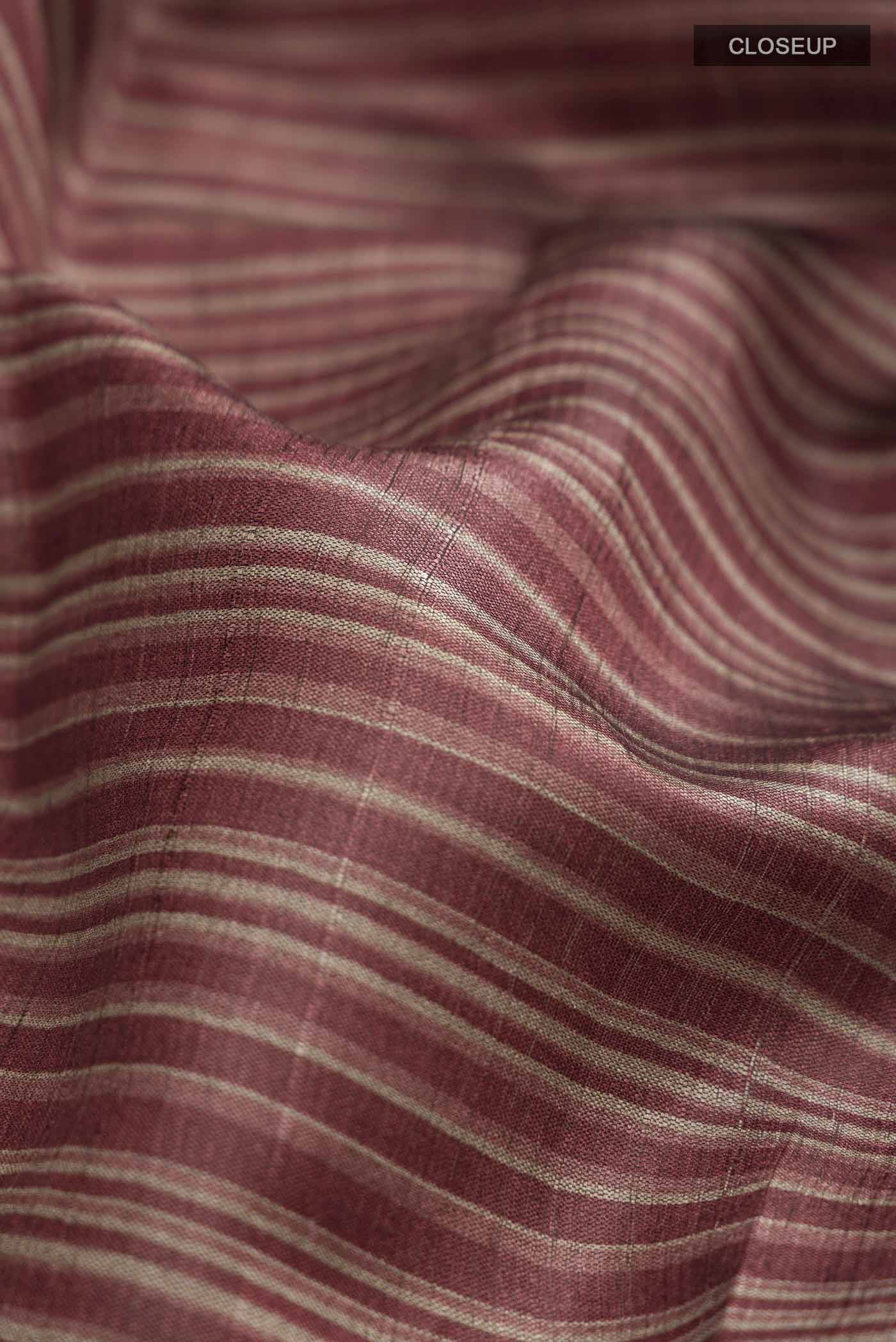 Maroon Bhagalpuri Tussar Silk Saree - Image 2