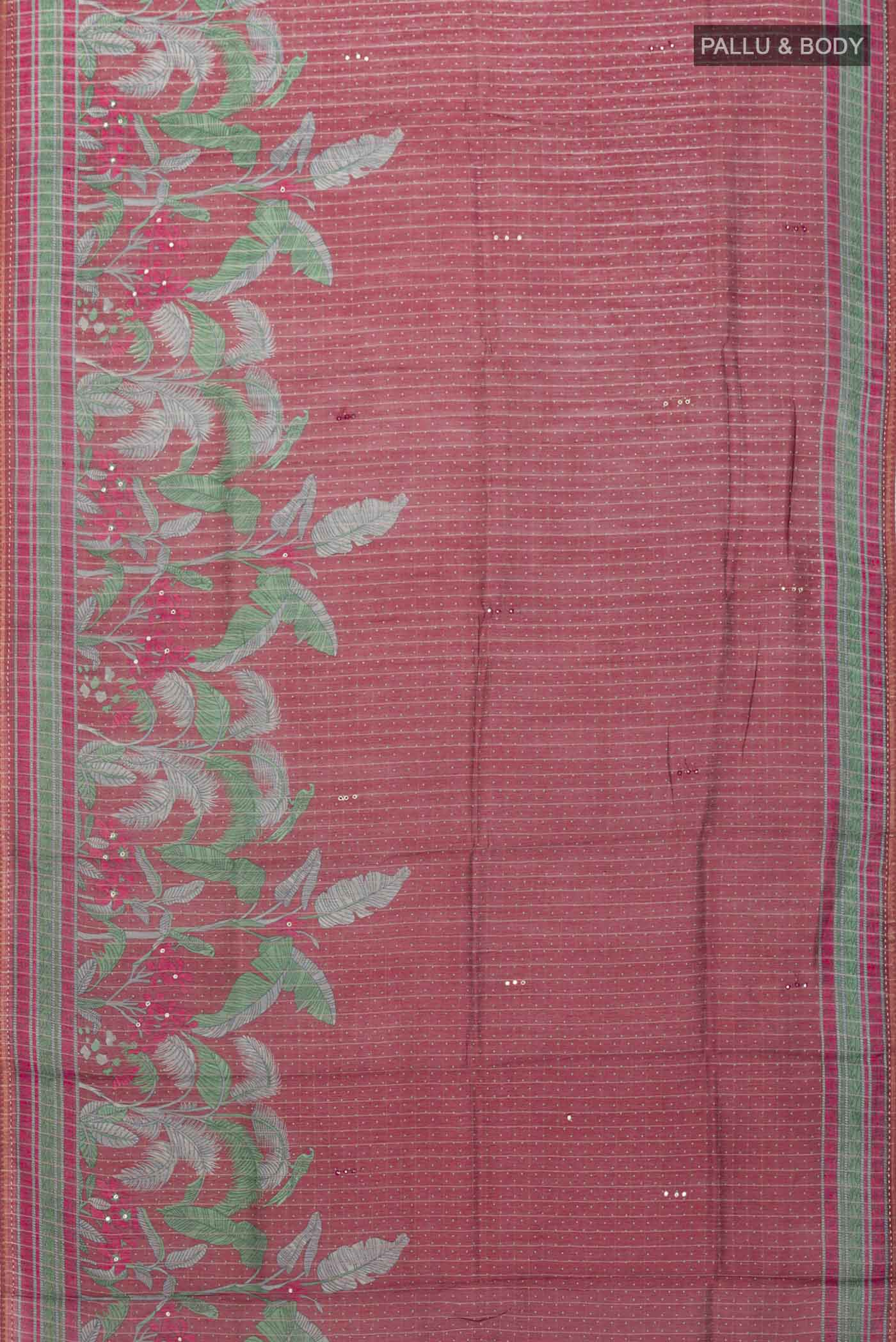 Maroon Bhagalpuri Tussar Silk Saree - Image 5