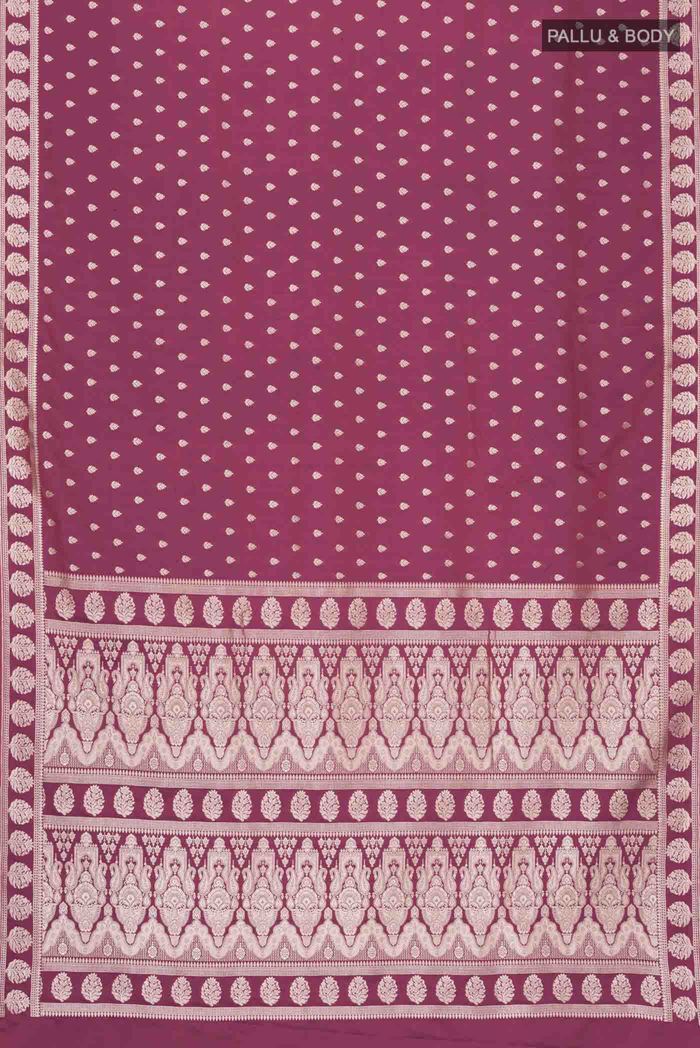 Maroon Blended Banarasi Silk Saree - Image 3