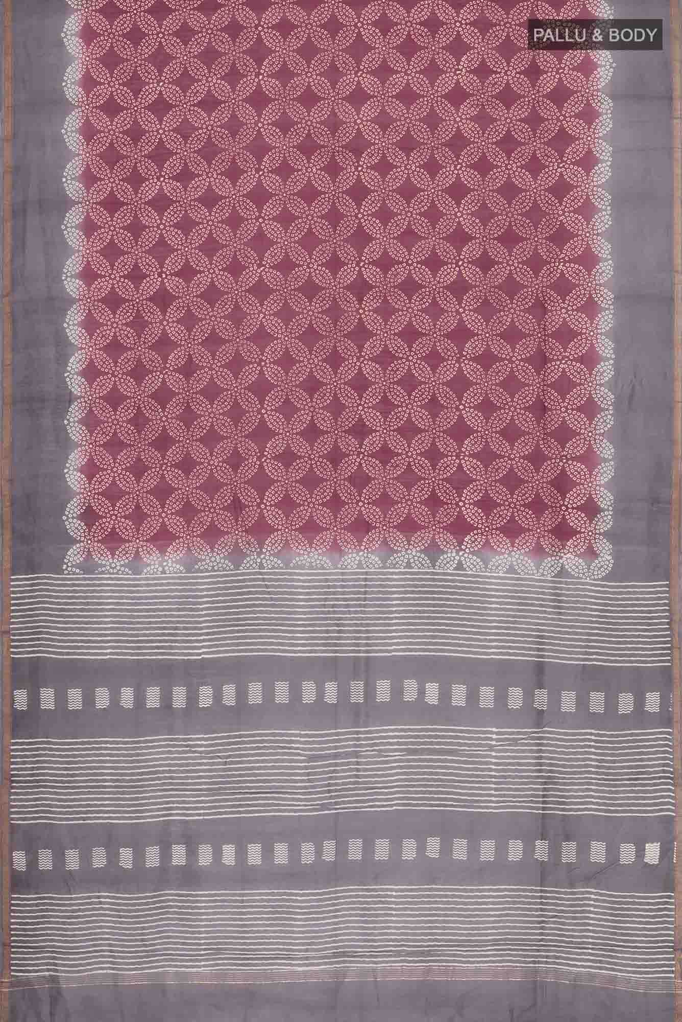 Maroon Chanderi Silk Cotton Saree - Image 2