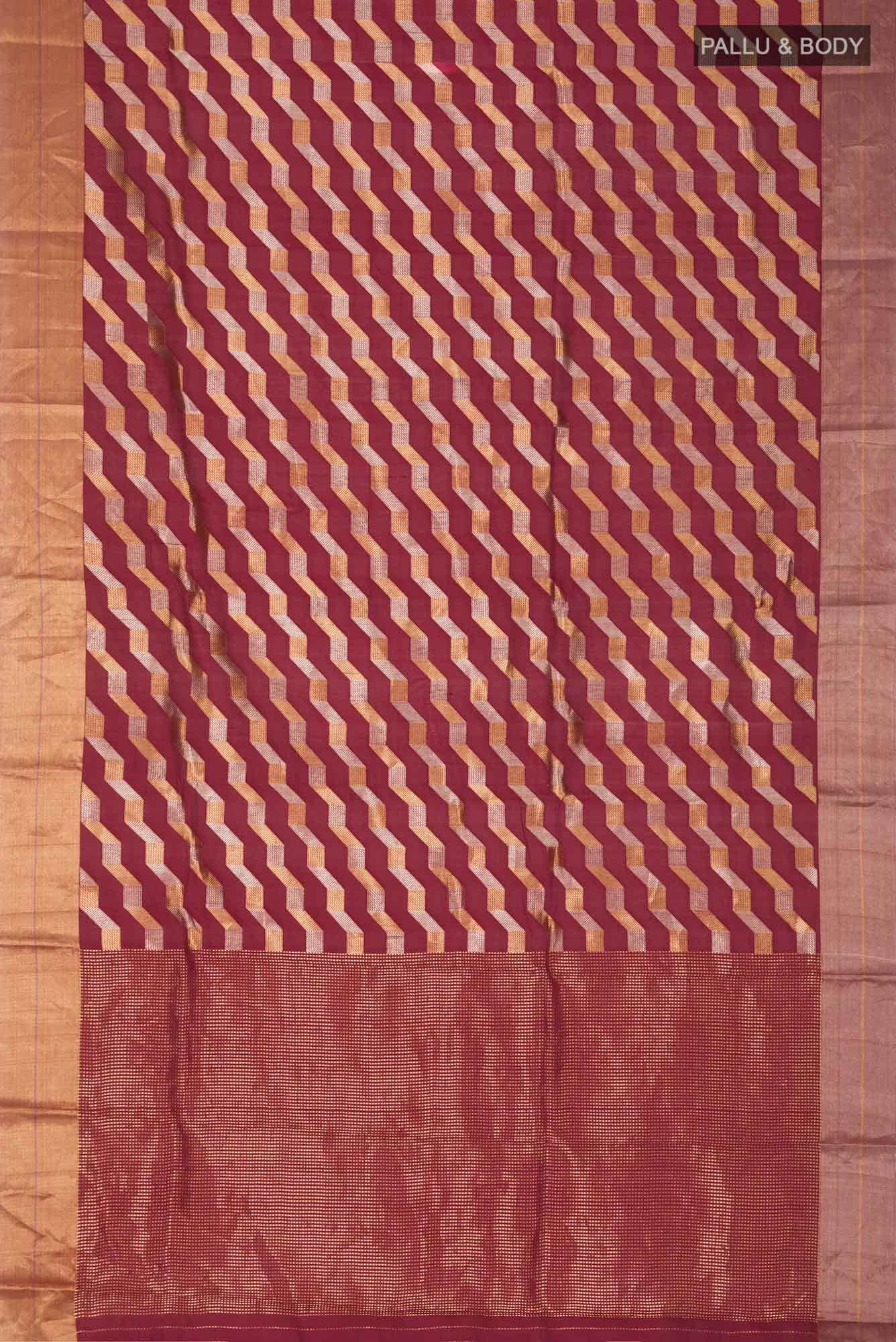 Maroon Chanderi Silk Saree - Image 4