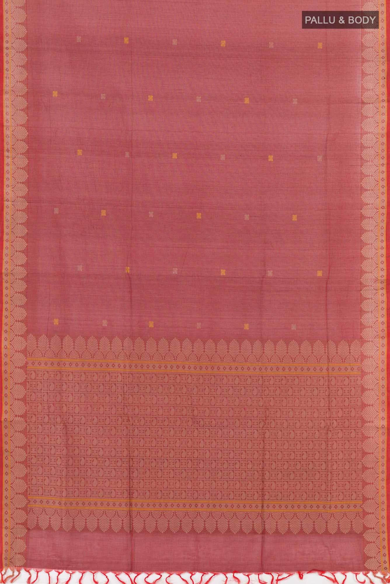 Maroon Coimbatore Cotton Saree - Image 2