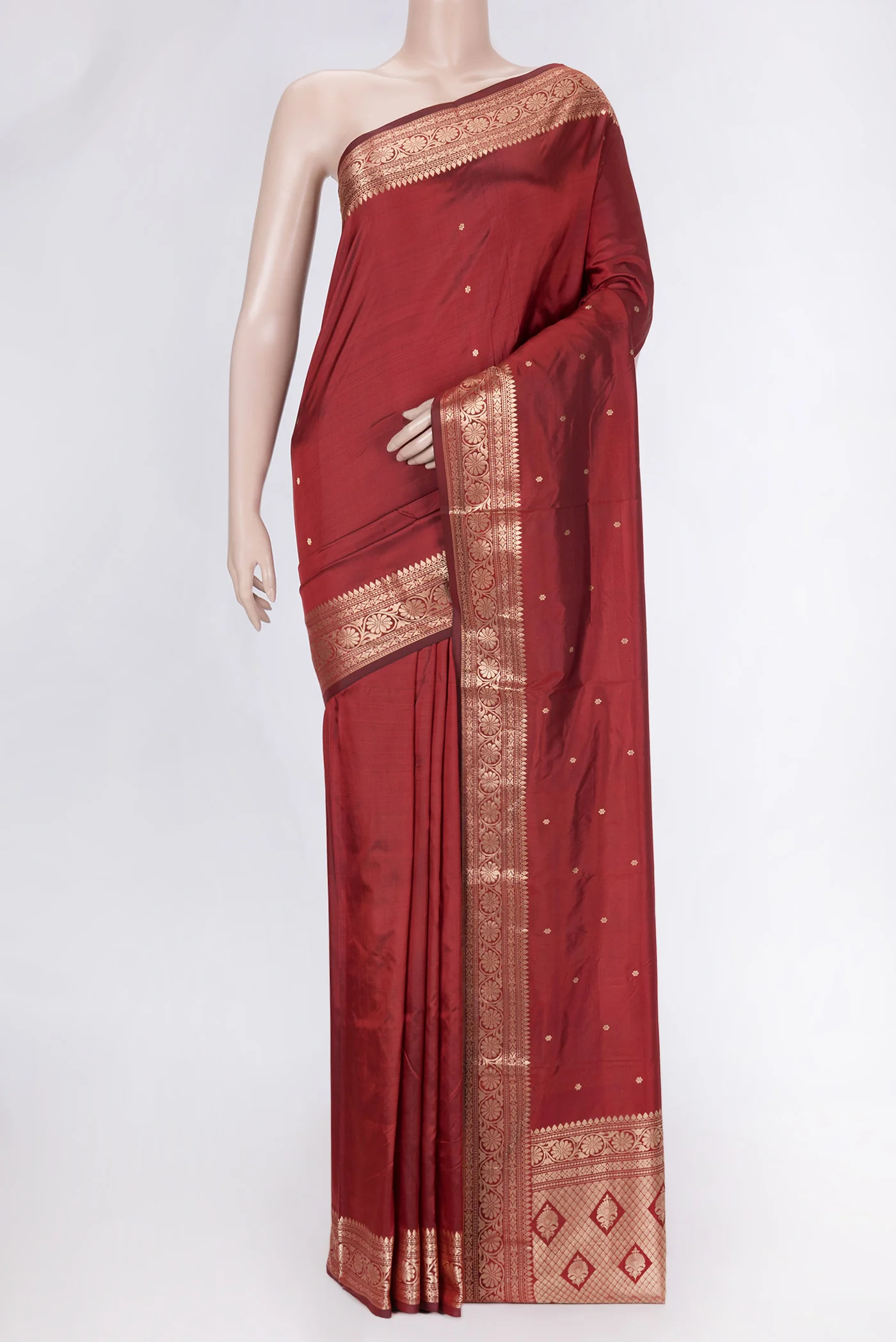 Maroon Banarasi Katan Silk Saree