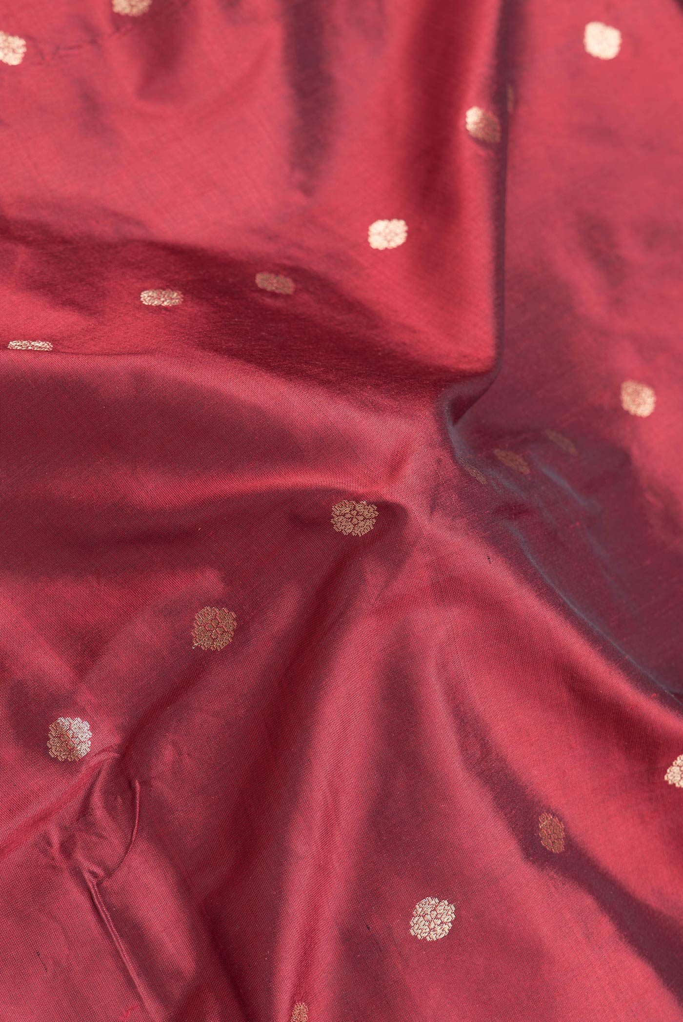 Maroon Banarasi Katan Silk Saree - Image 2