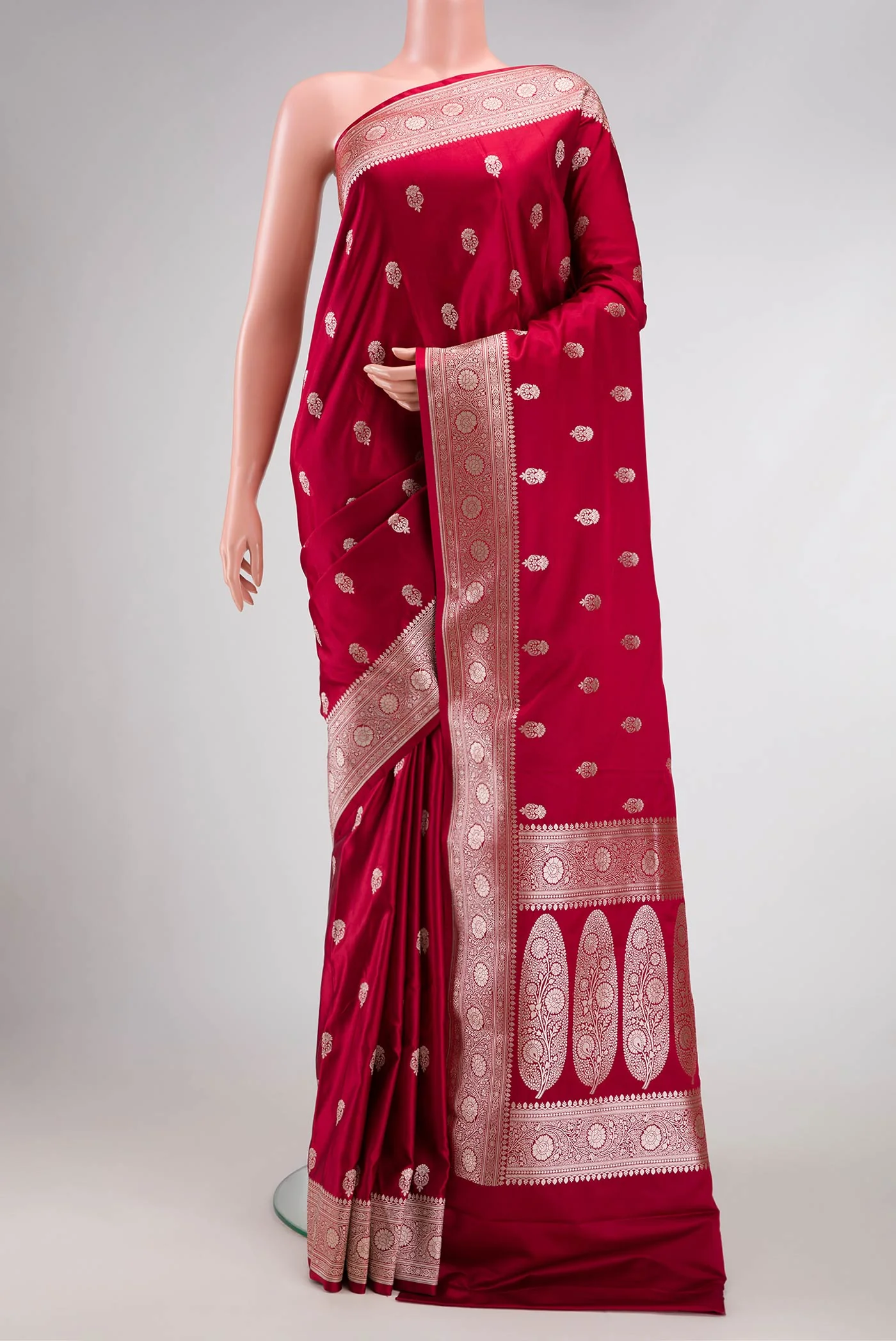 Maroon Blended Banarasi Silk Saree