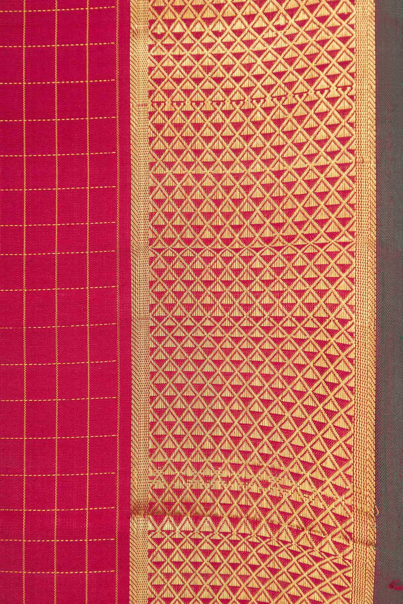 Maroon Dual Tone Kanchipuram Saree - Image 3