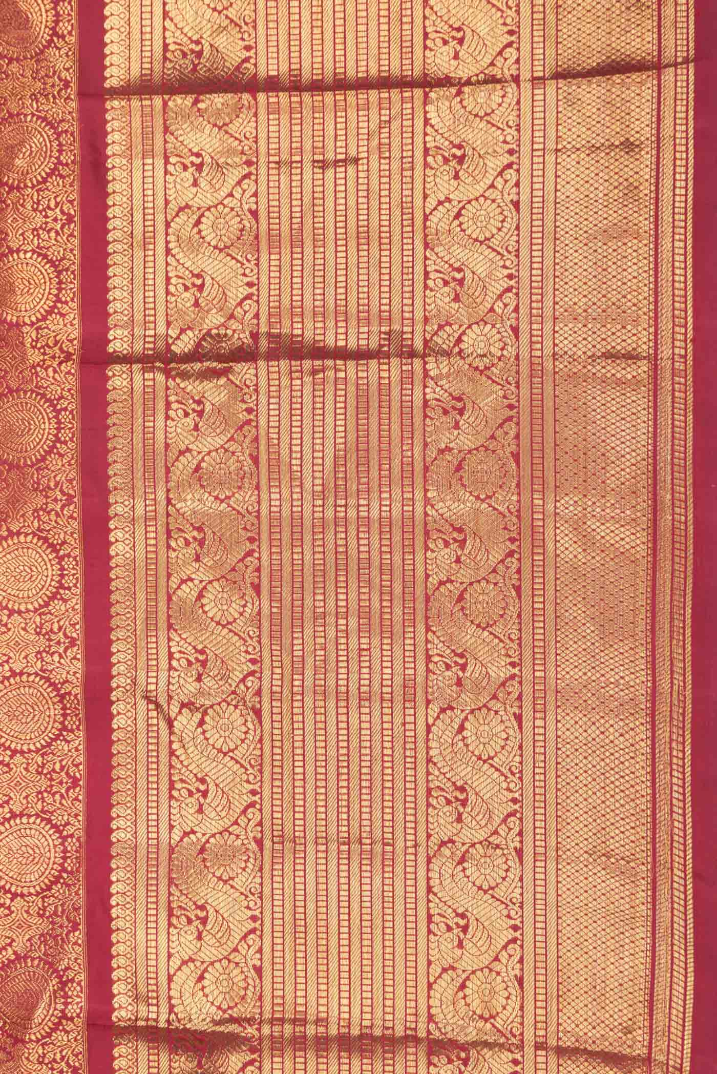 Maroon Dual Tone Kanchipuram Saree - Image 3