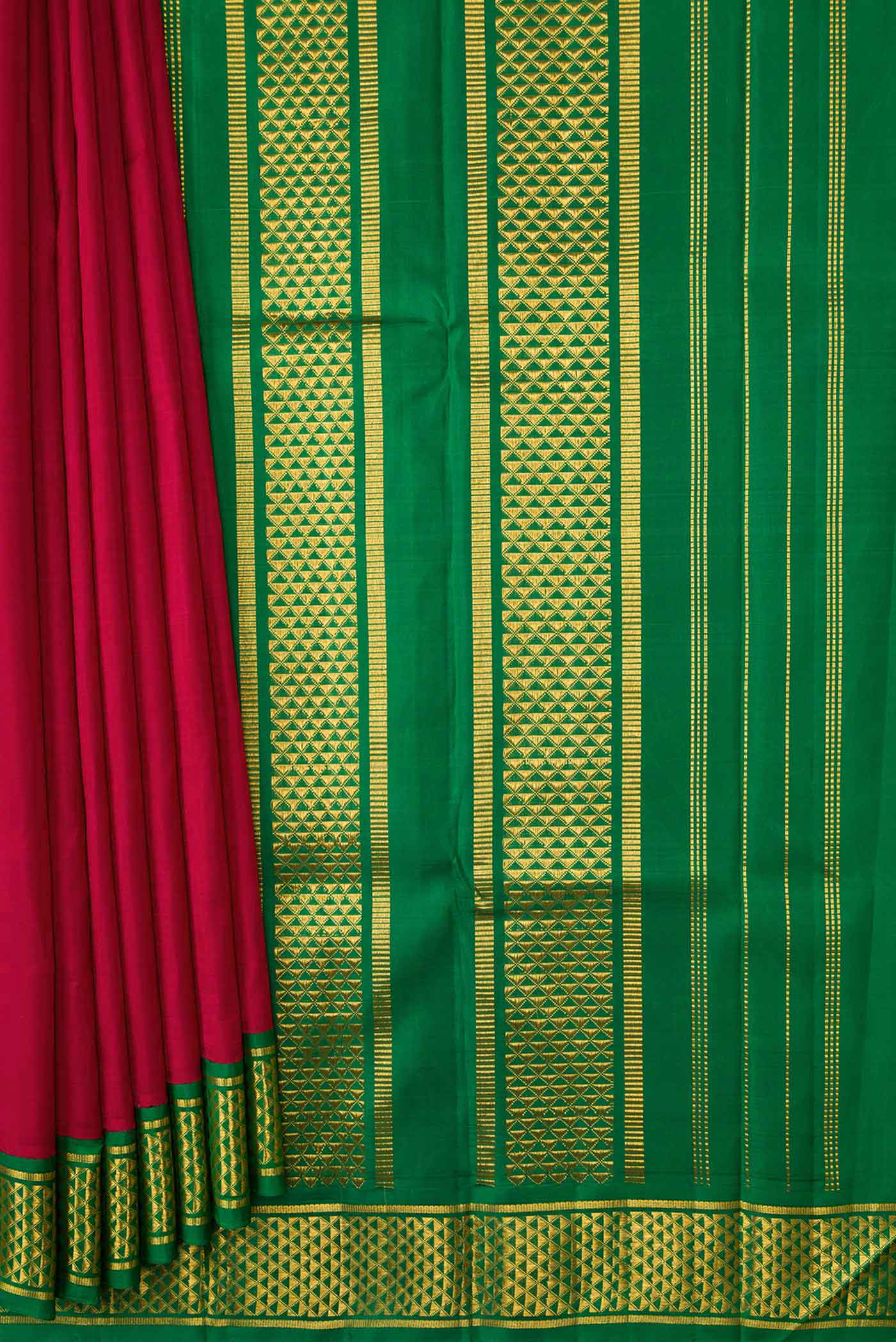 Maroon Dual Tone Kanjivaram Silk Saree - Image 4