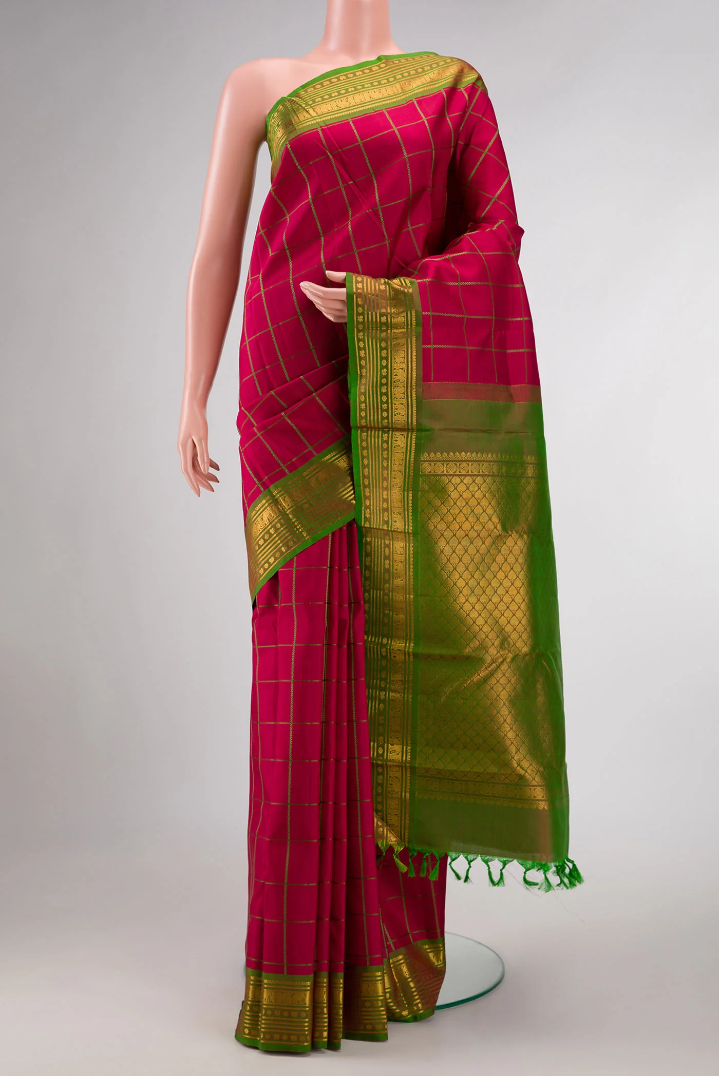 Maroon Dual Tone Kanchipuram Silk Saree