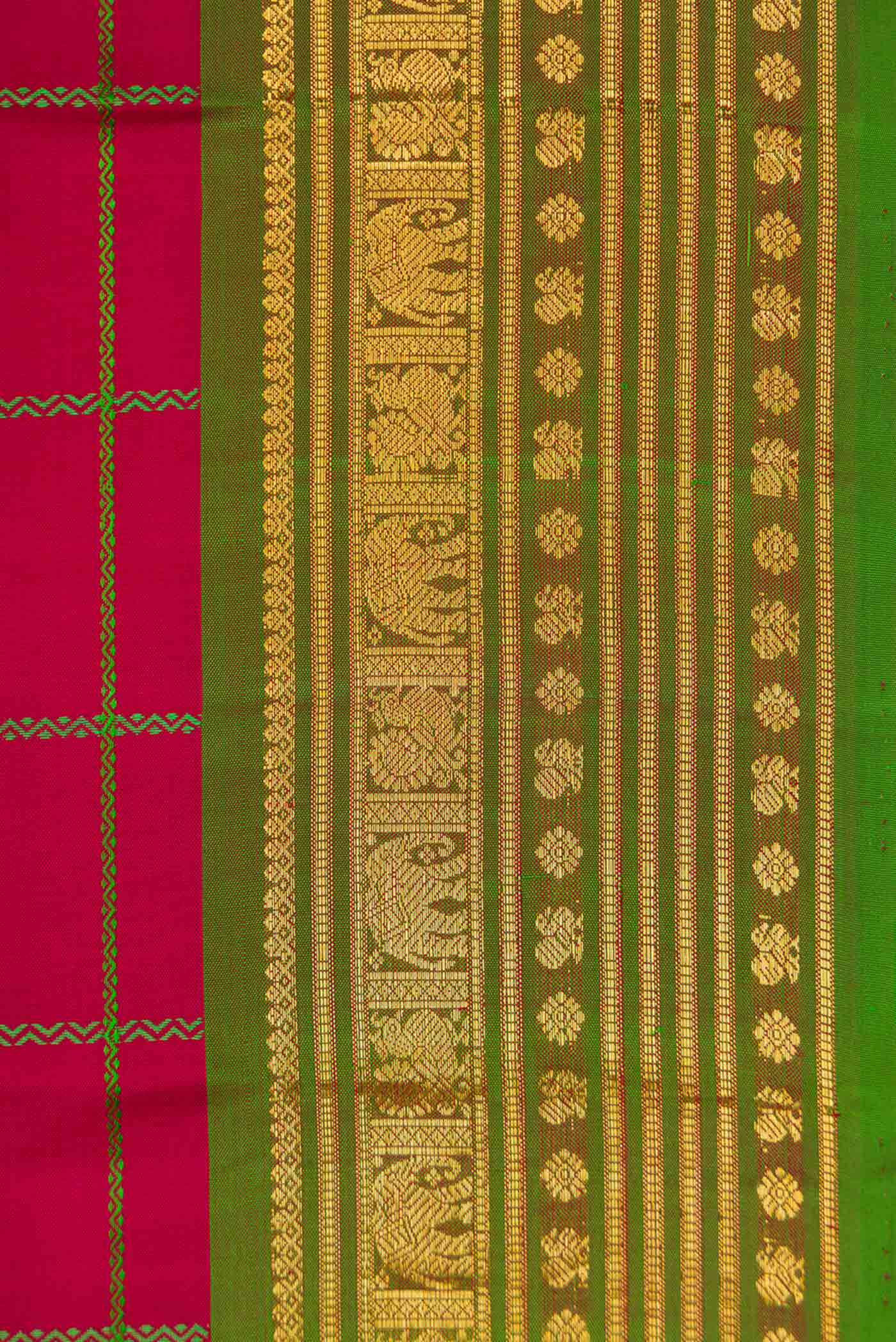 Maroon Dual Tone Kanchipuram Silk Saree - Image 3