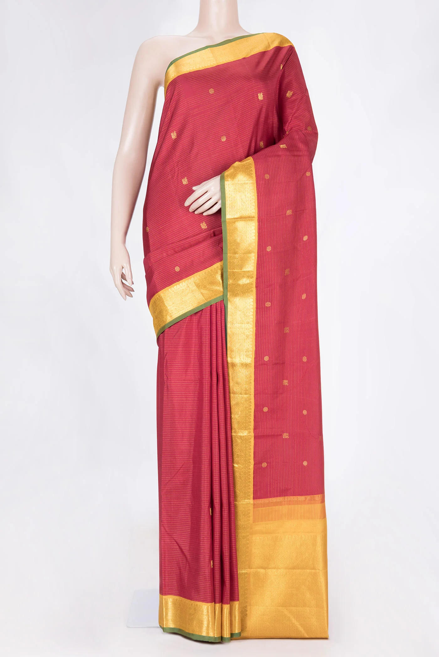 Maroon Dual Tone Kanjivaram Silk Saree