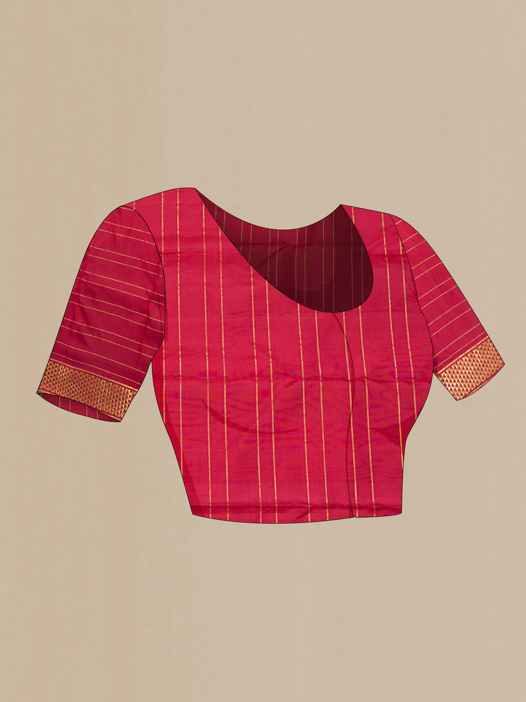 Maroon Dual Tone Kanchipuram Silk Saree - Image 5