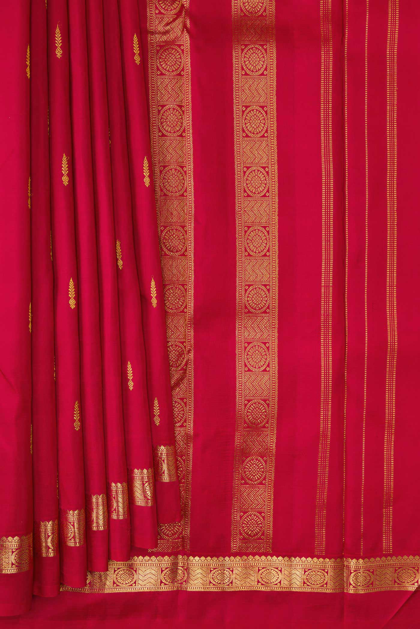 Maroon Dual Tone Kanchipuram Silk Saree - Image 4