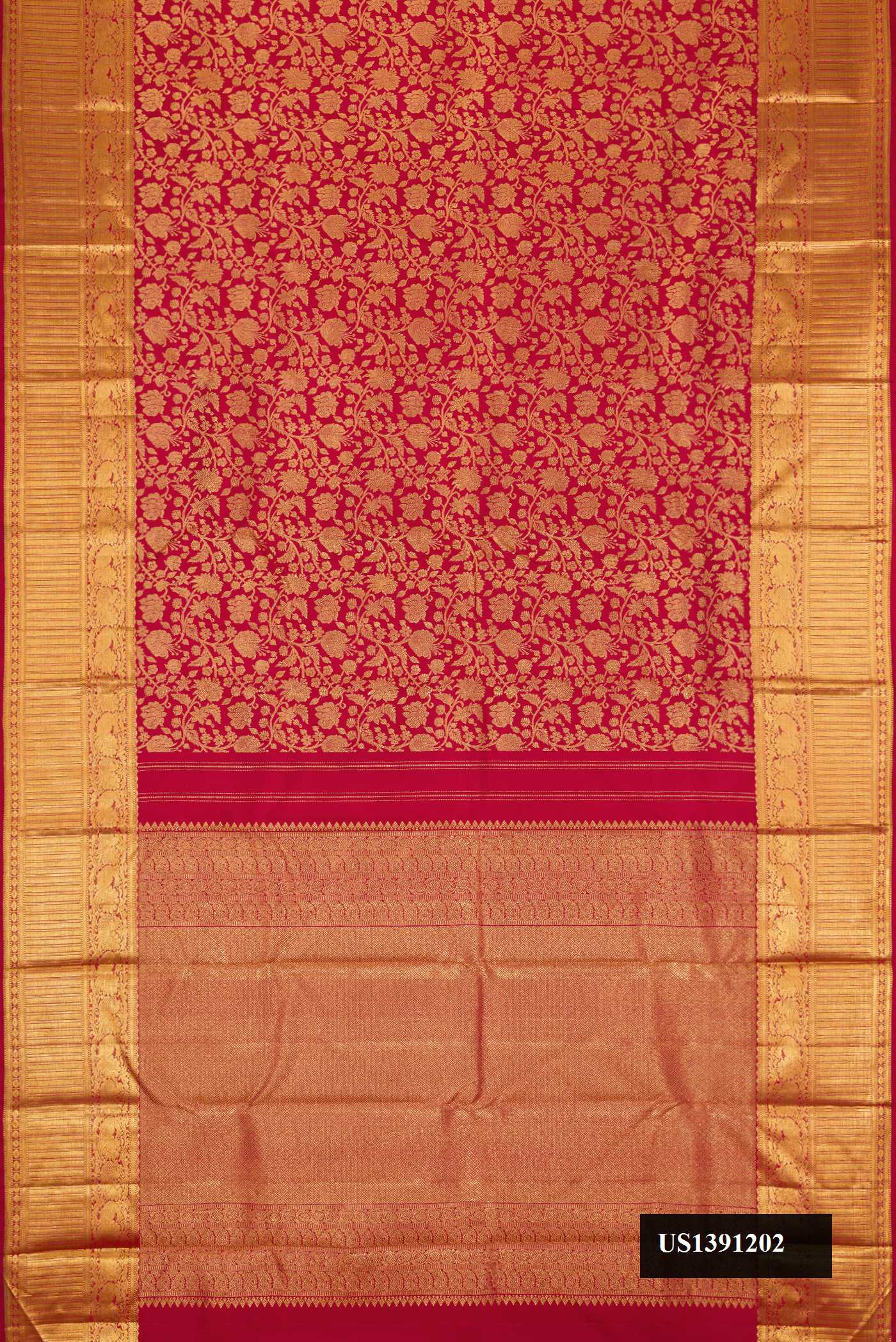 Maroon Dual Tone Kanchipuram Silk Saree