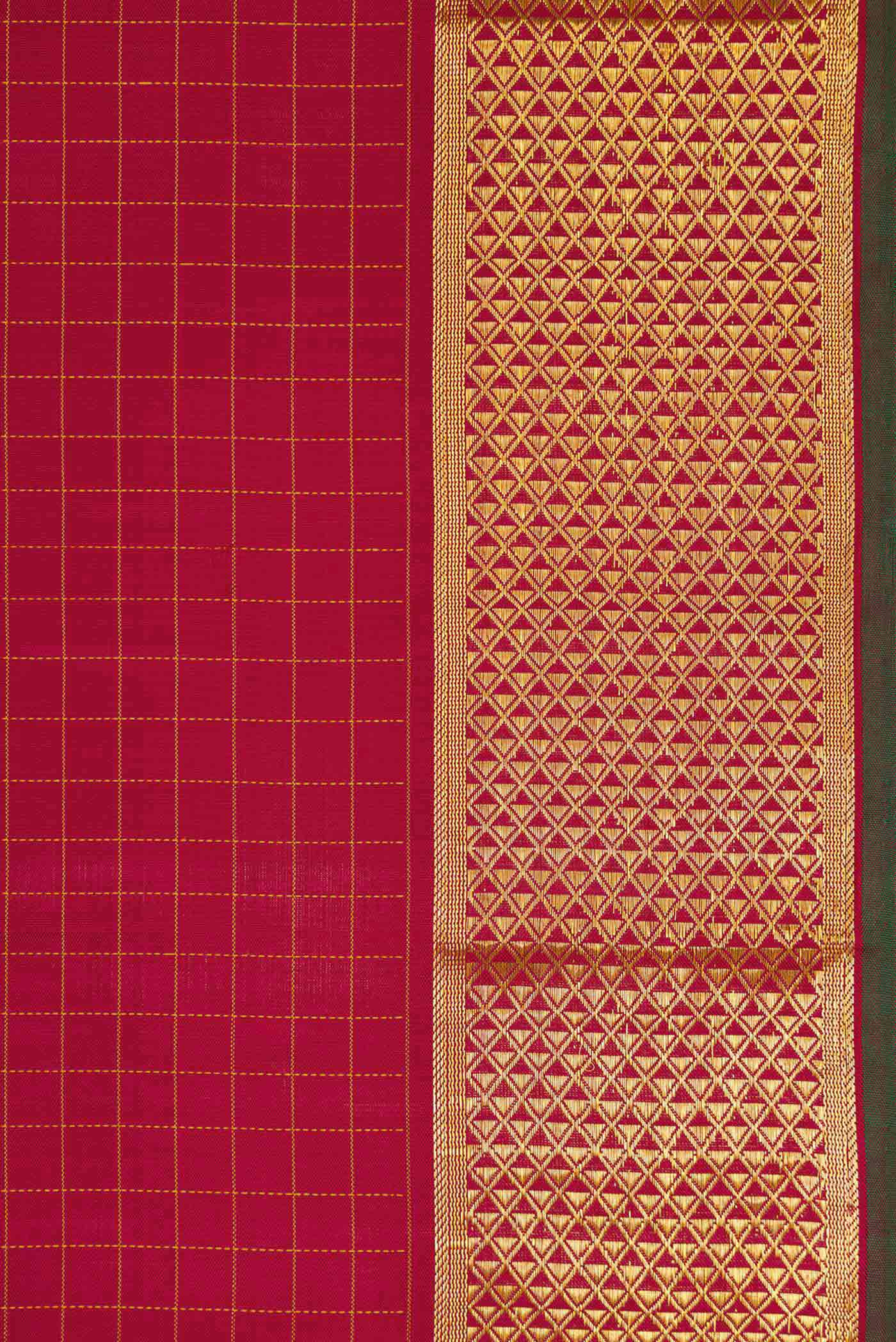 Maroon Dual Tone Kanchipuram Silk Saree - Image 3