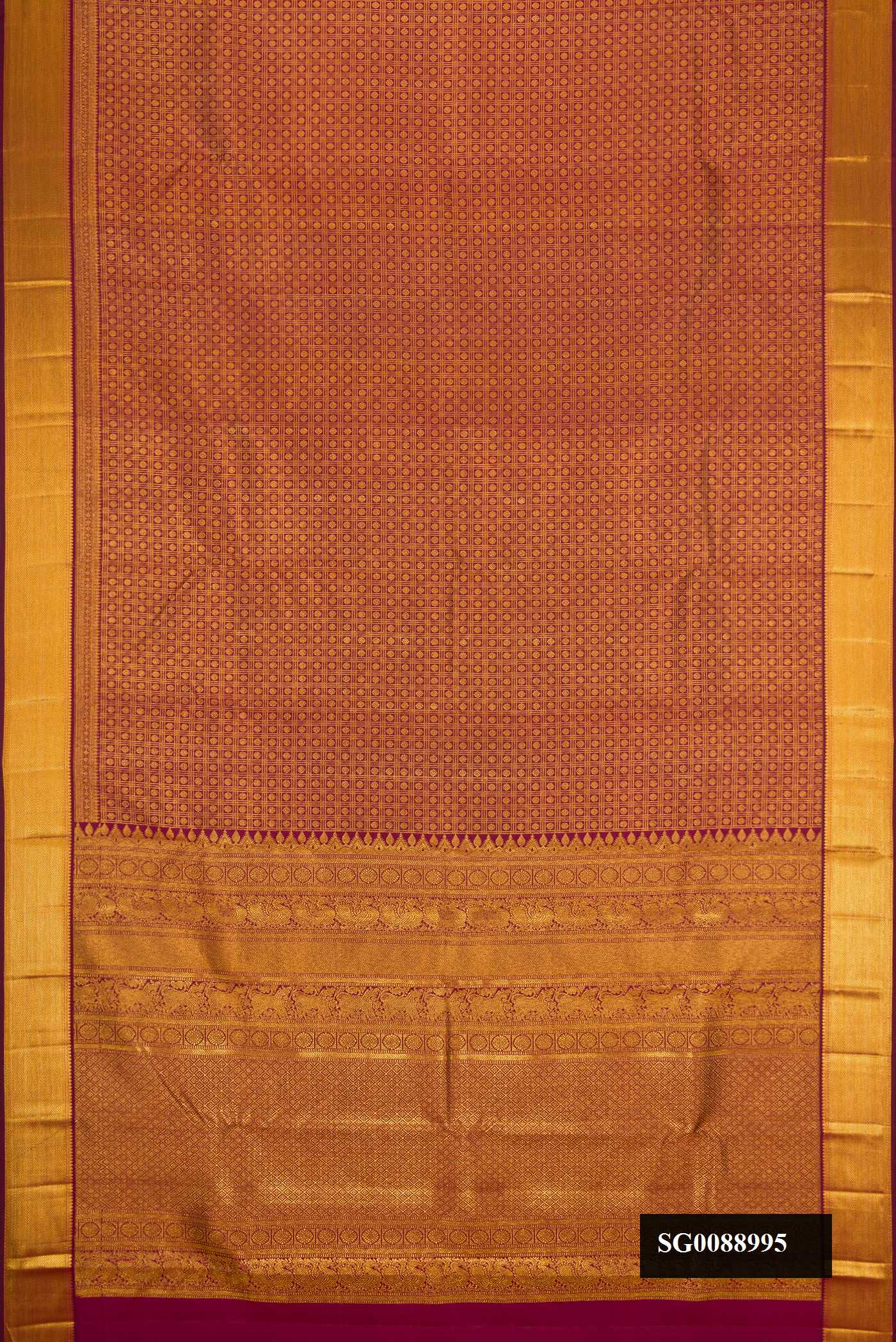 Maroon Dual Tone Kanchipuram Silk Saree