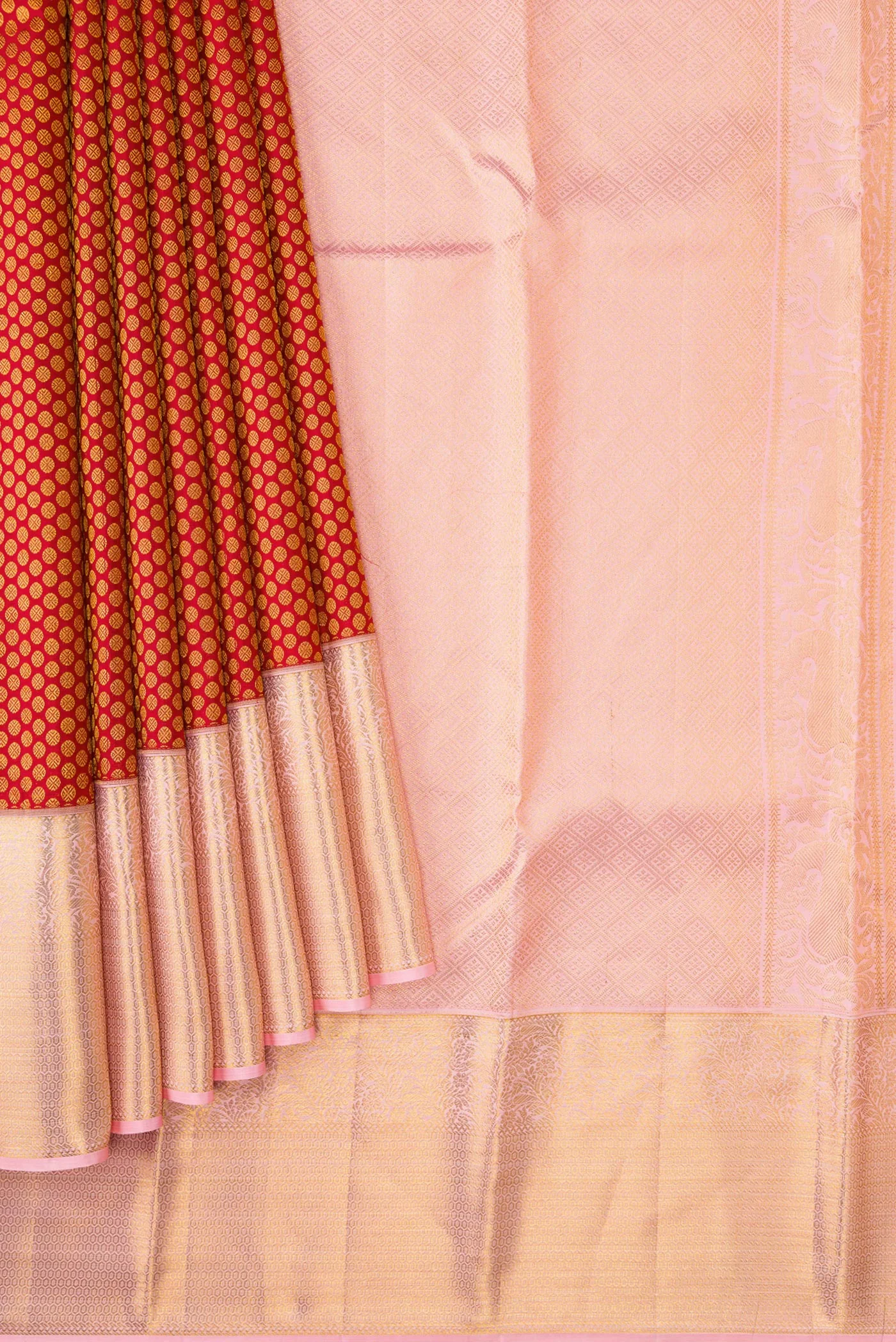 Red Kanchipuram Silk Saree - Image 4