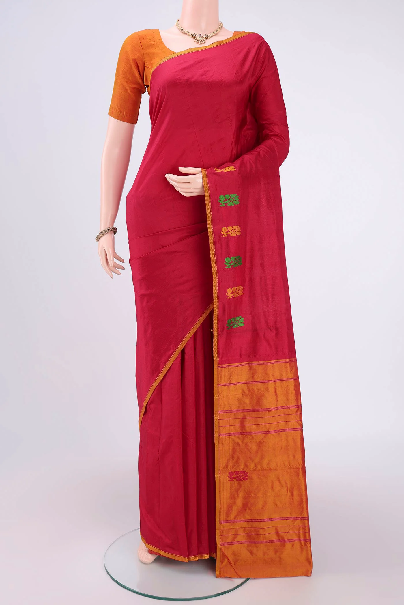 Maroon Kanchipuram Silk Saree