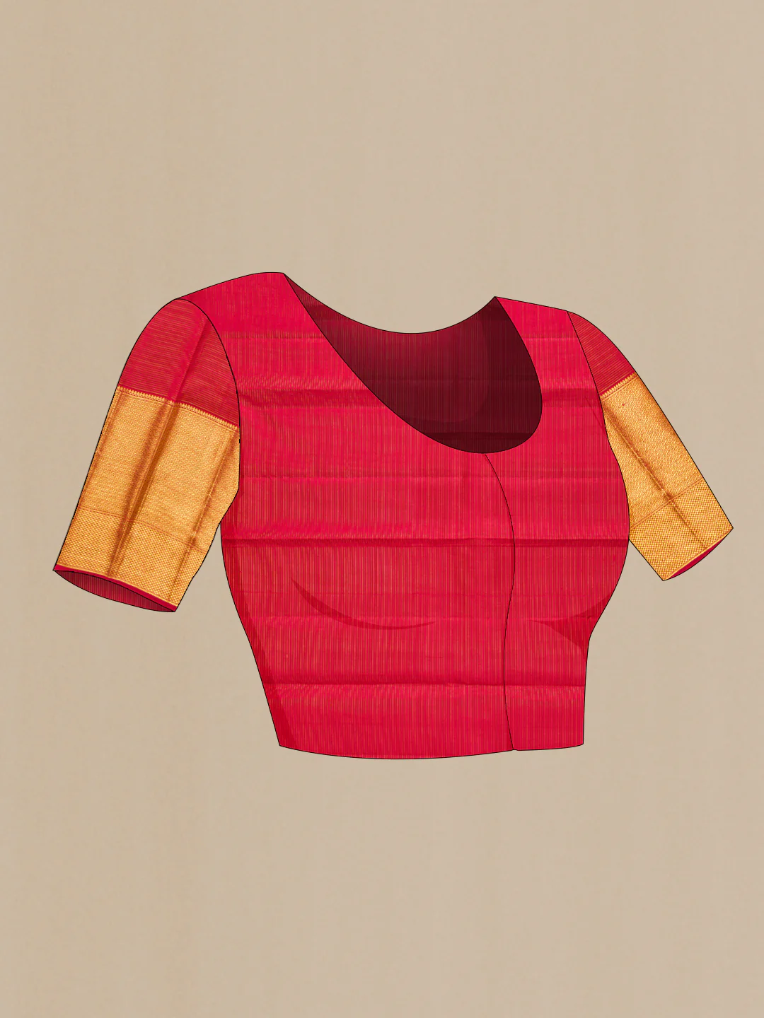 Red Kanchipuram Silk Saree - Image 5