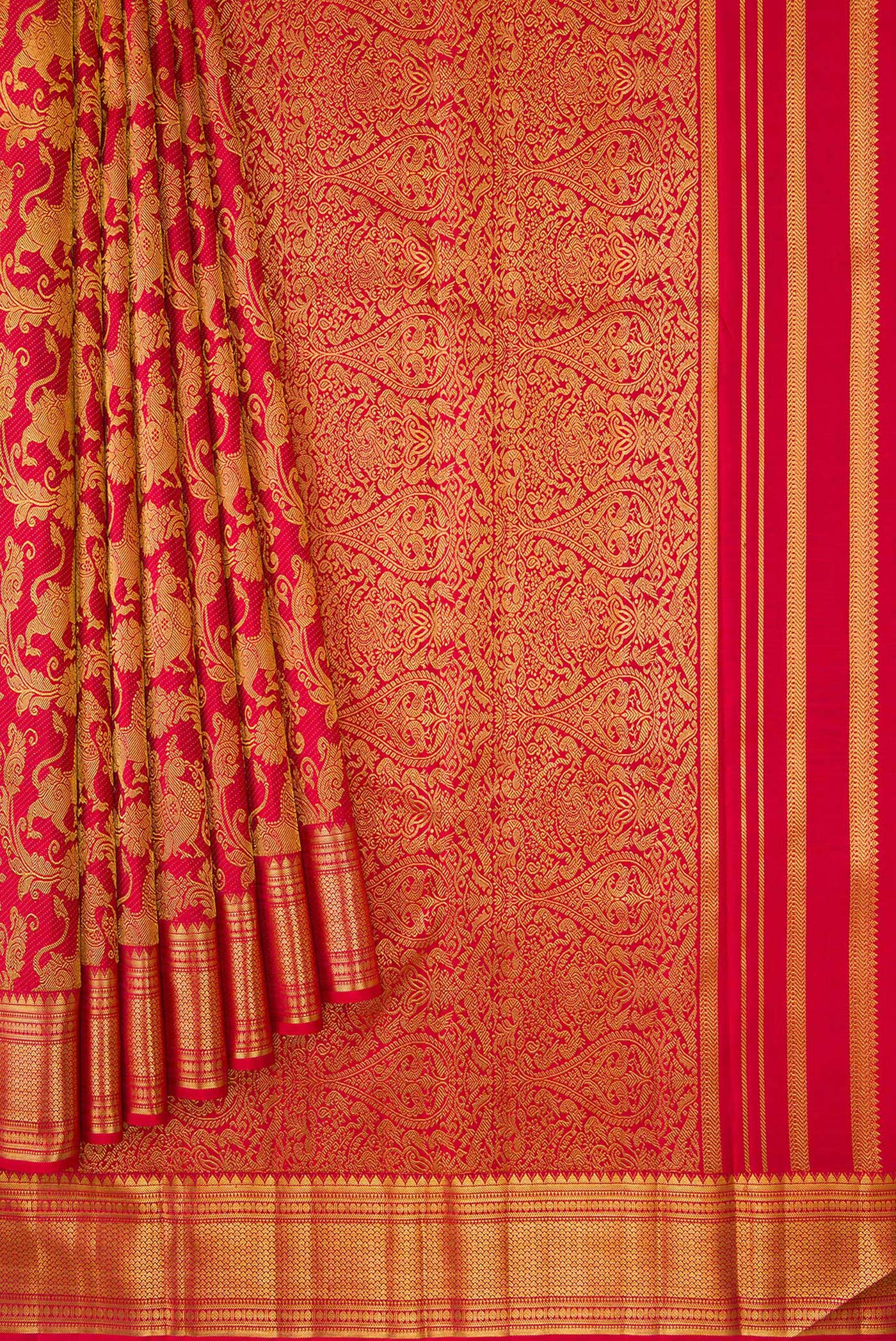 Maroon Kanchipuram Silk Saree - Image 5