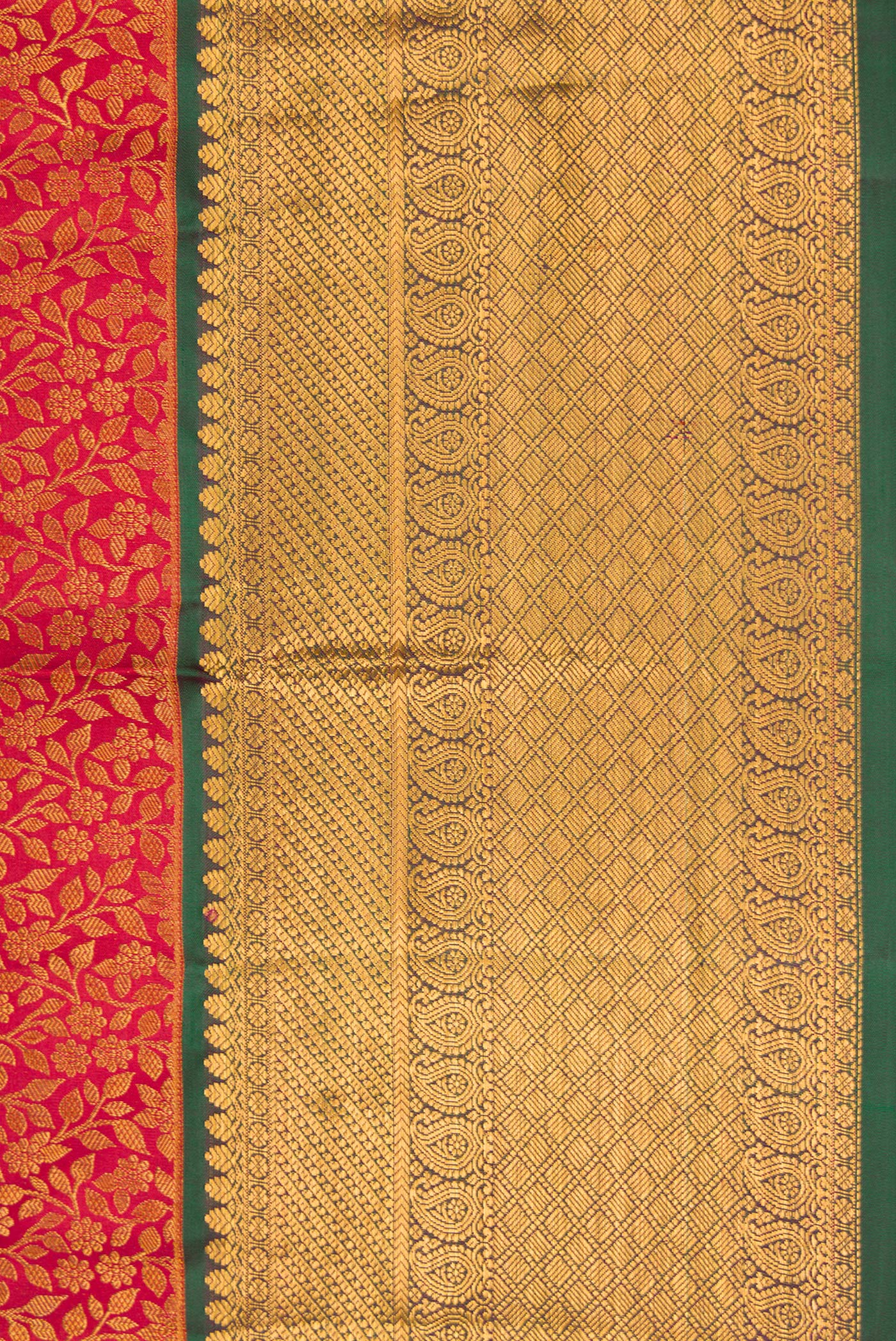 Deep Red Kanchipuram Silk Saree - Image 3