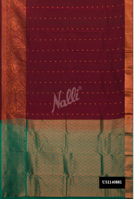 Maroon Dual Tone Kanchipuram Silk Saree