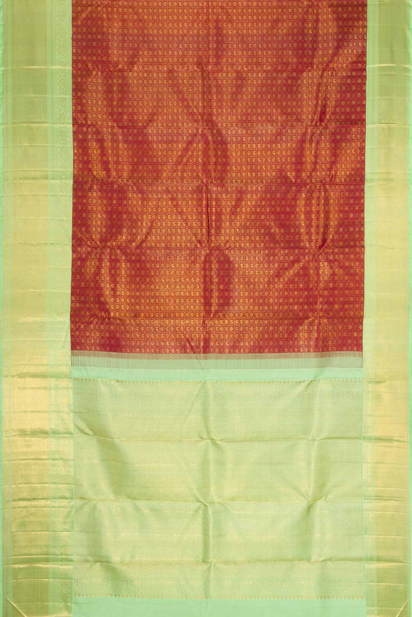 Maroon Dual Tone Kanchipuram Silk Saree - Image 6