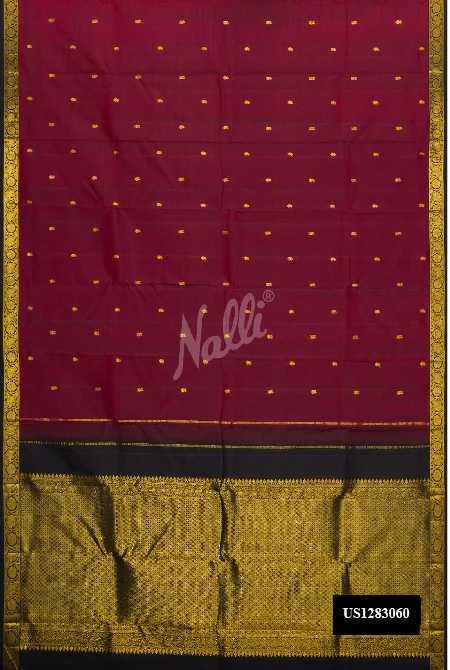 Maroon Dual Tone Kanchipuram Silk Saree
