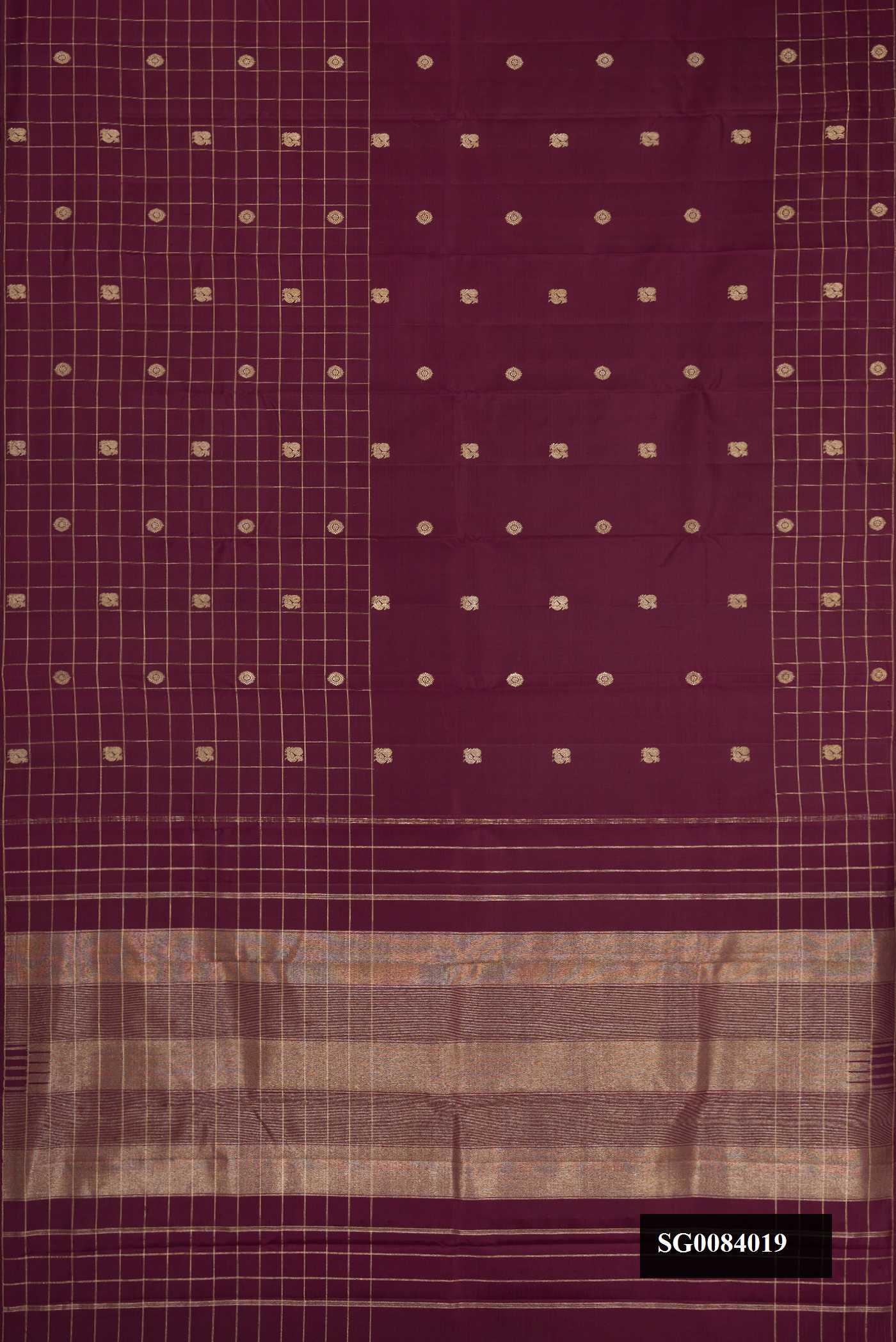 Maroon Dual Tone Kanchipuram Silk Saree