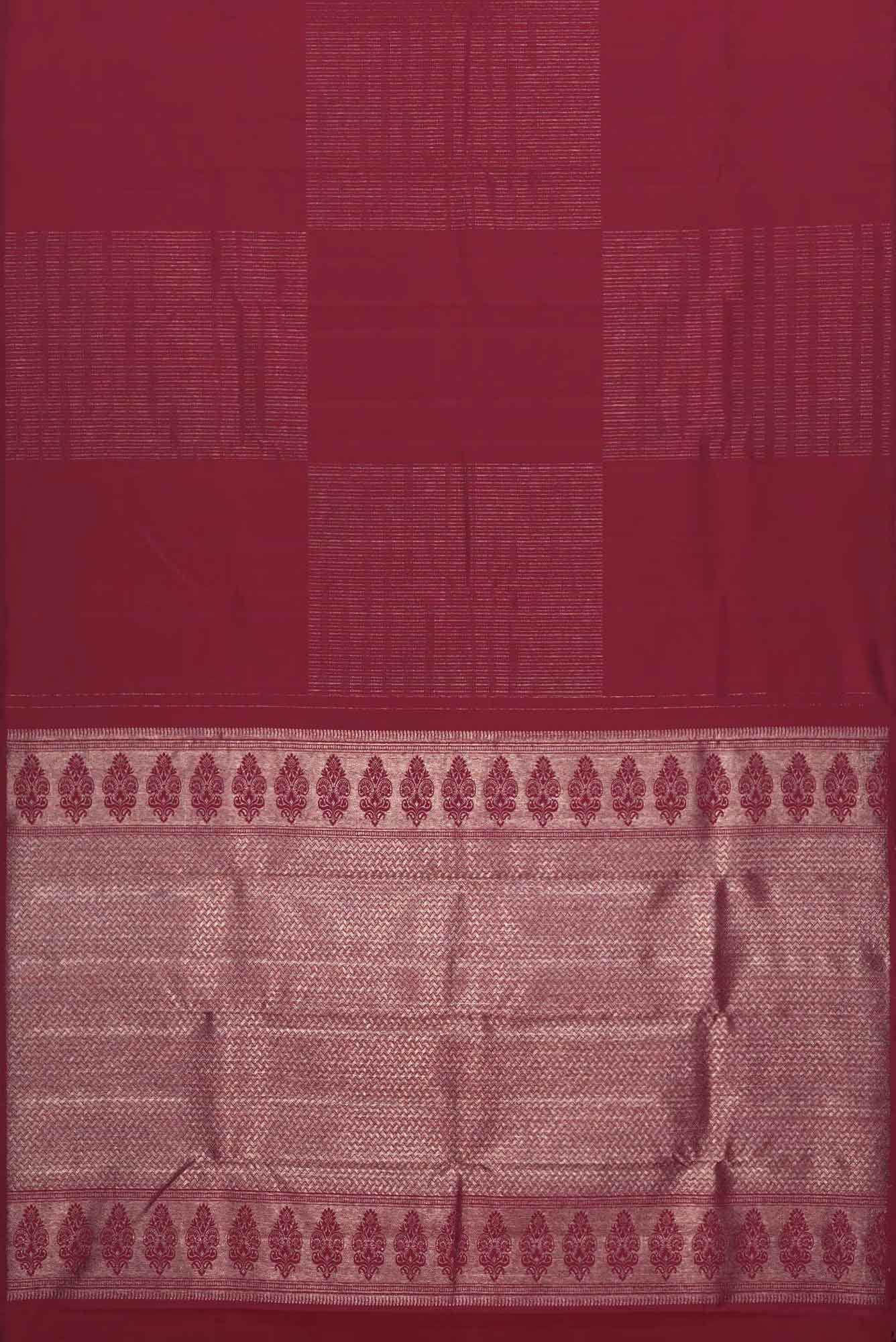 Maroon Dual Tone Kanchipuram Silk Saree - Image 4