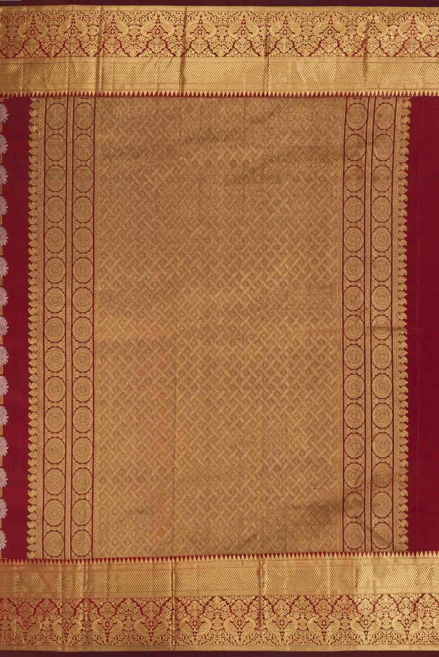 Maroon Dual Tone Kanjivaram Silk Saree - Image 5
