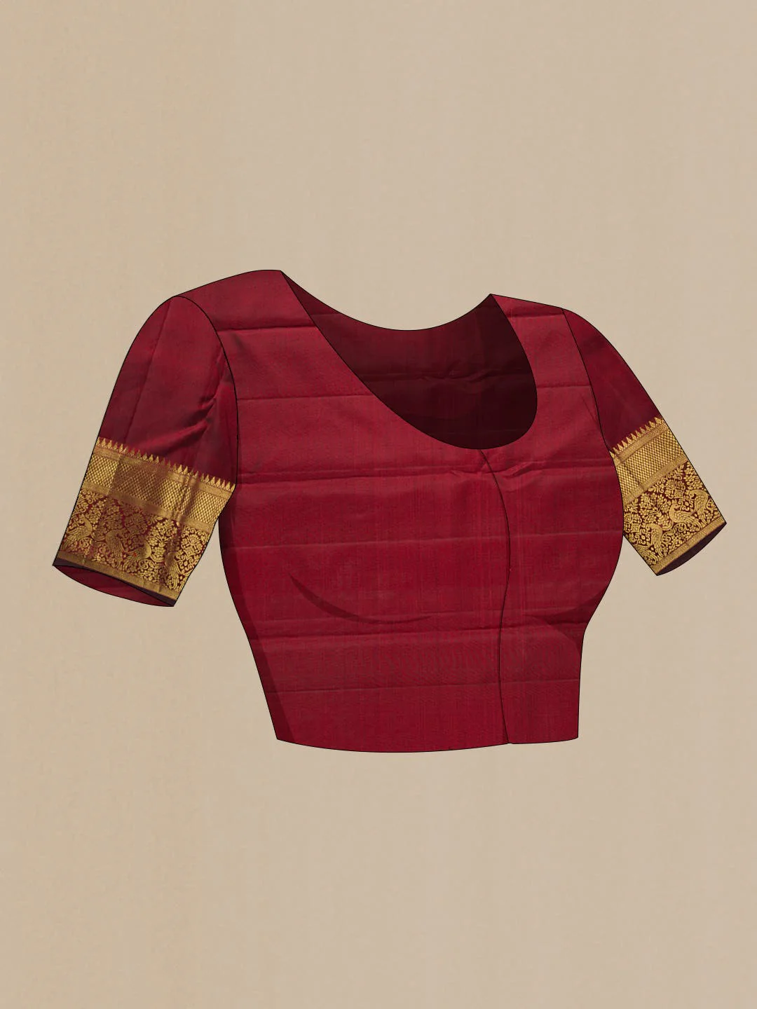 Maroon Dual Tone Kanjivaram Silk Saree - Image 7