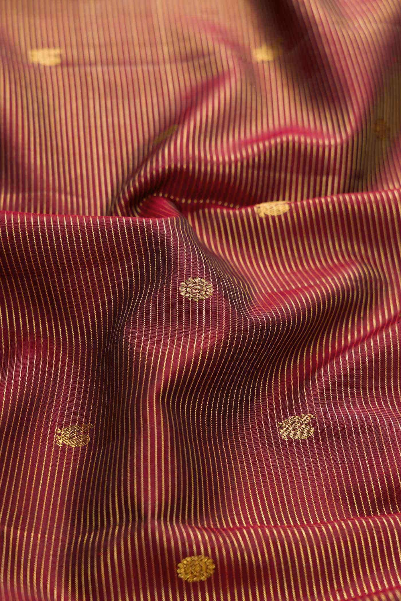 Maroon Dual Tone Kanjivaram Silk Saree - Image 3