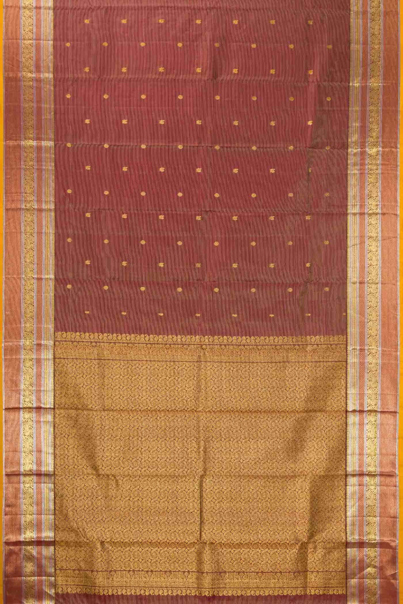Maroon Dual Tone Kanjivaram Silk Saree - Image 4